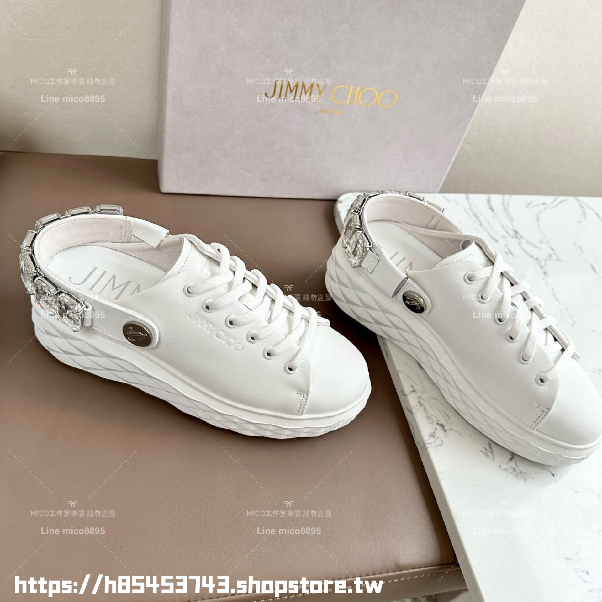 Jimmy Choo 最新白色 DIAMOND SLING系列運動便鞋 涼鞋 35-40