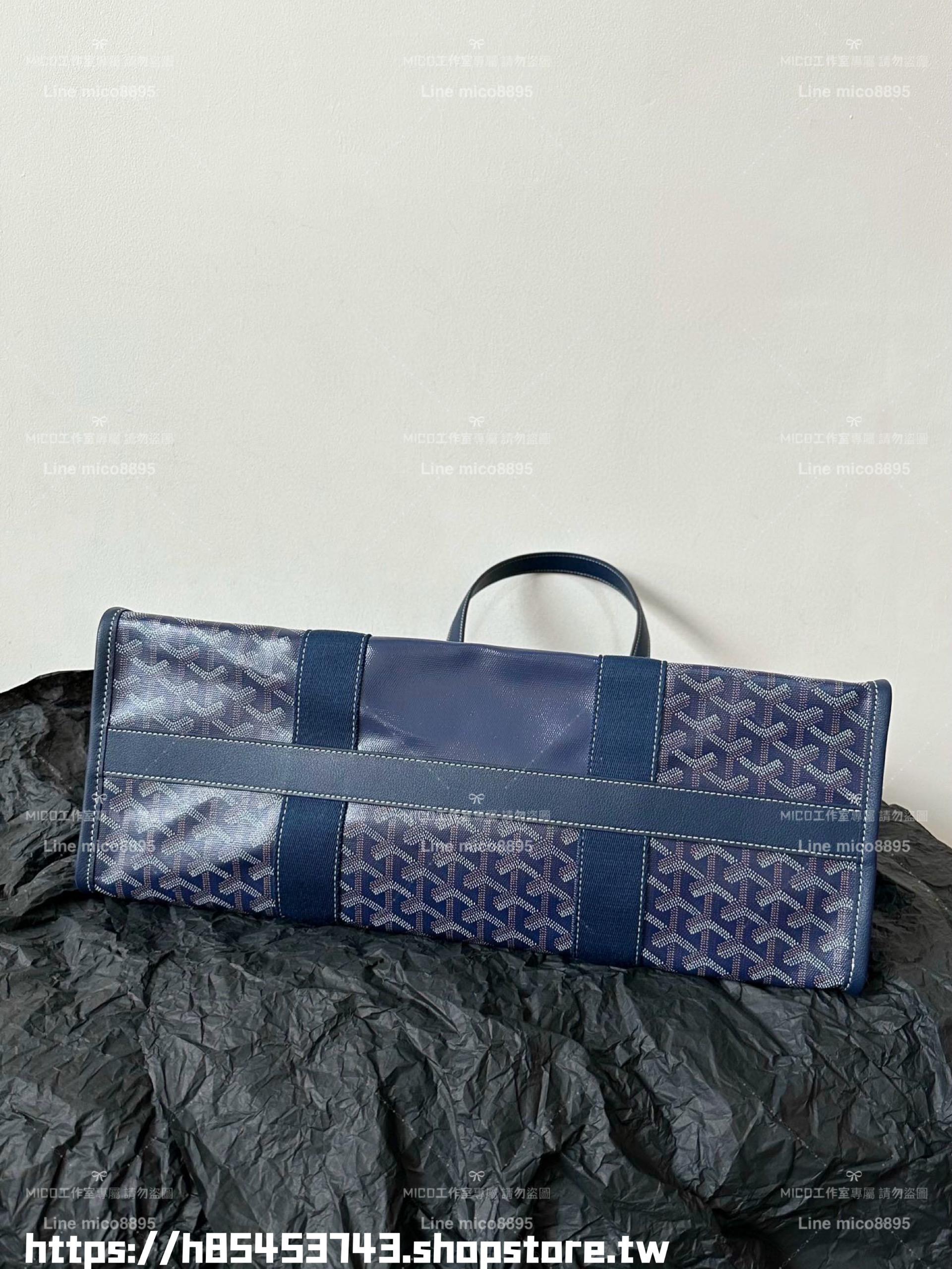 Goyard 戈雅 海軍藍 villette tote彩繪法鬥 托特包 45×32×15cm（無盒裝 有防塵袋提袋）