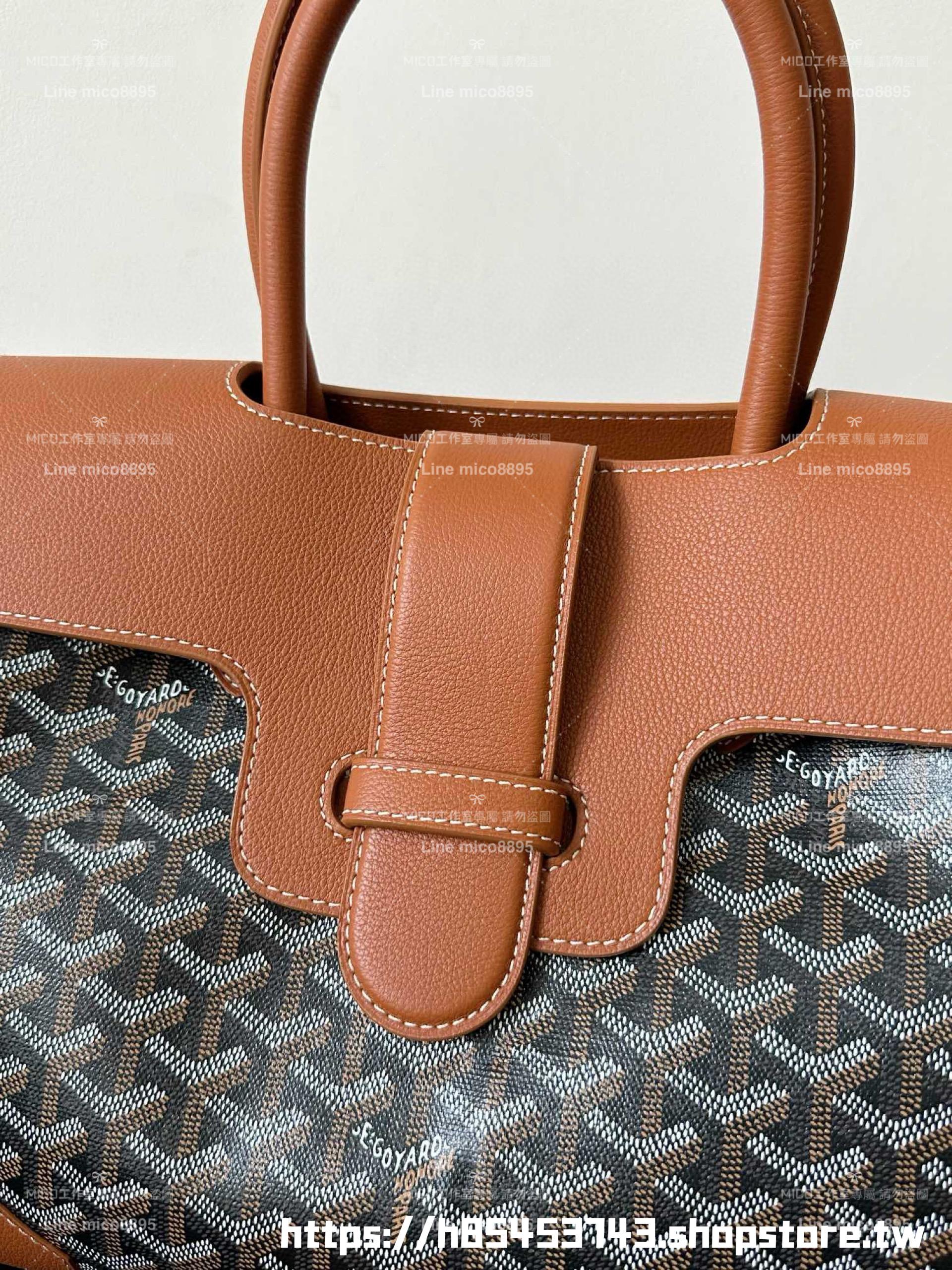 Goyard 戈雅 saigon VIC tote 焦糖色 西貢包/托特包 可放筆電 34×25×16cm (手柄高40cm)