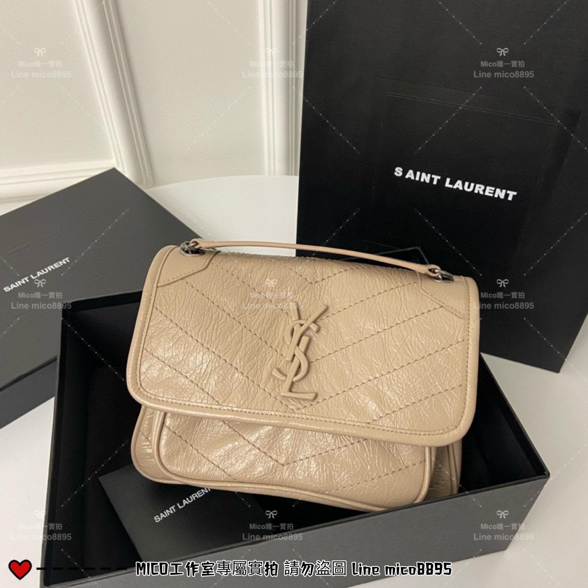 YSL 聖羅蘭 SLP 杏色 經典Niki baby 22cm