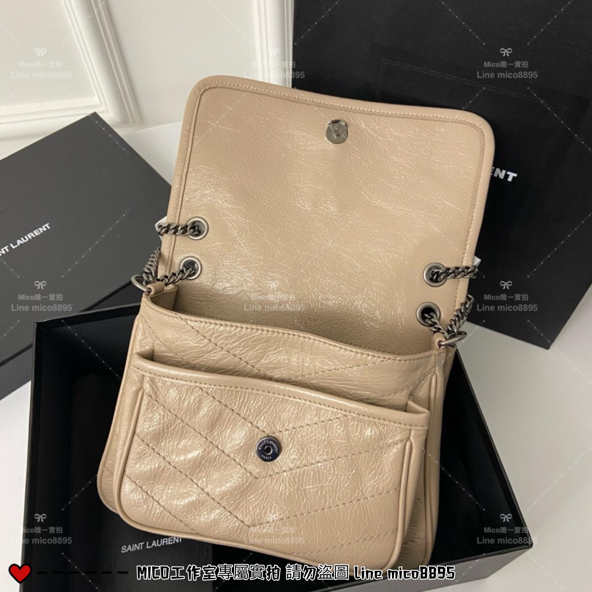 YSL 聖羅蘭 SLP 杏色 經典Niki baby 22cm