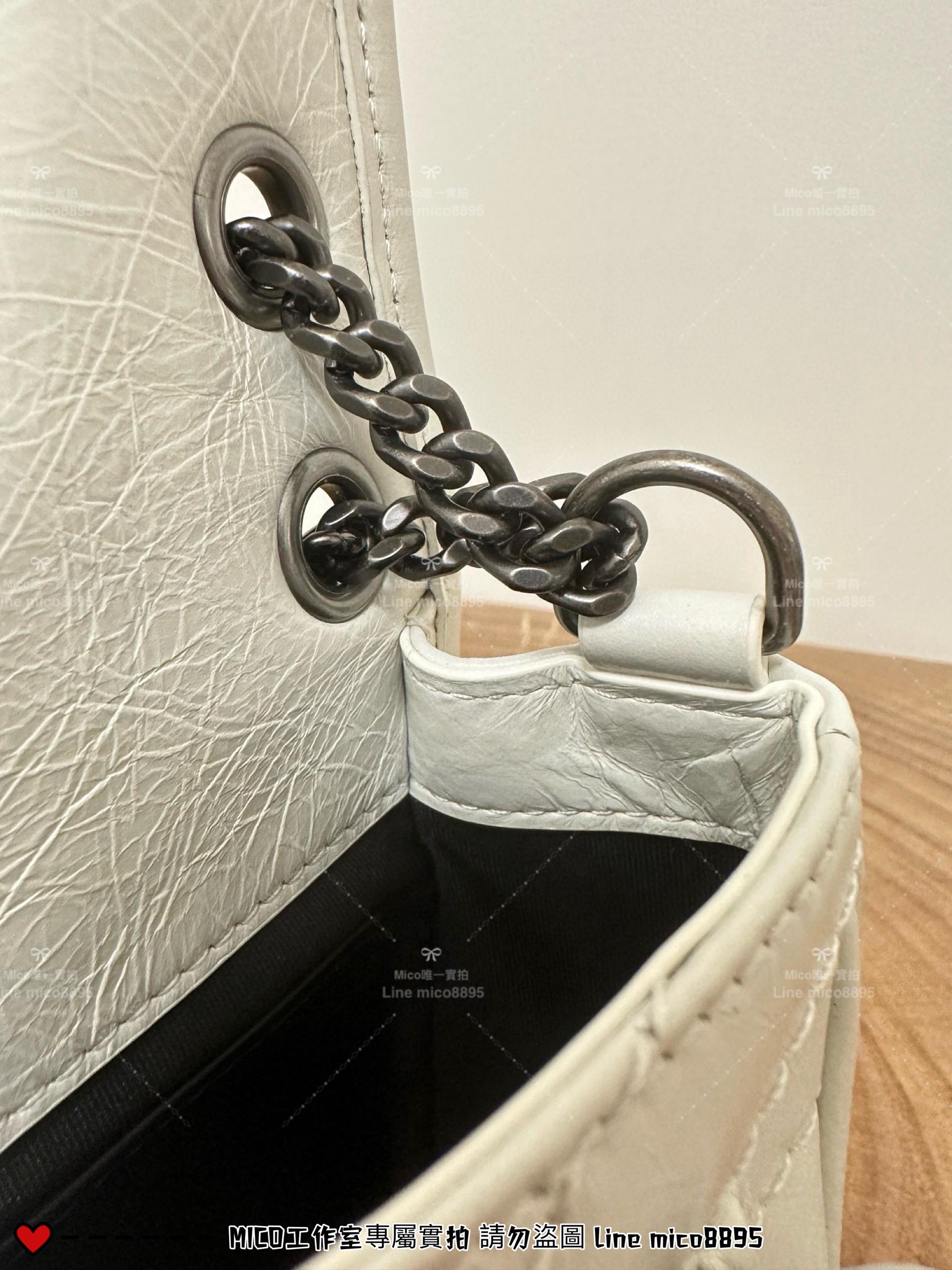 YSL 聖羅蘭 SLP 純白色 經典Niki baby 22cm