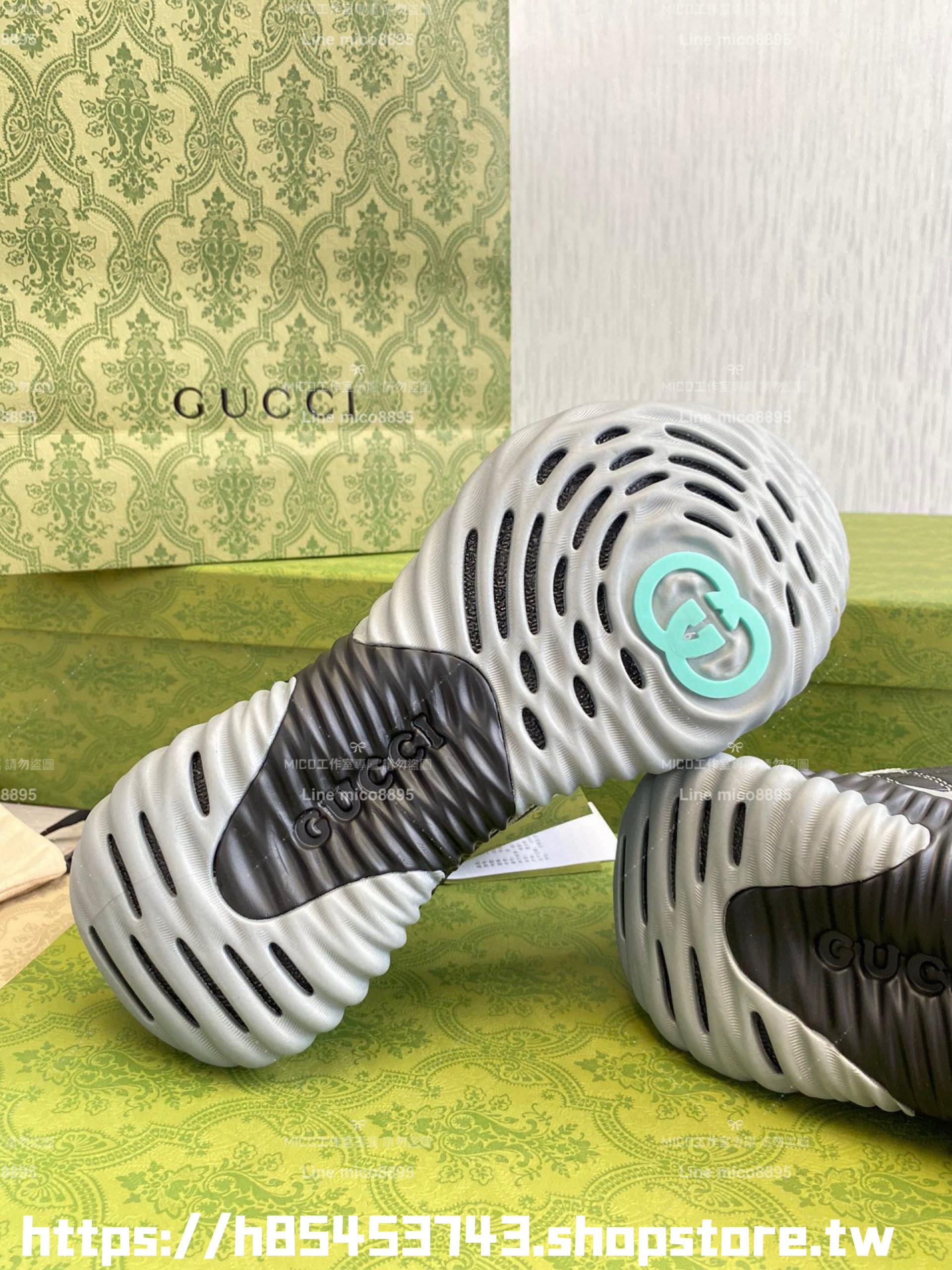 GUCCI 情侶款 Ripple系列 銀色厚底波浪老爹鞋 35-44