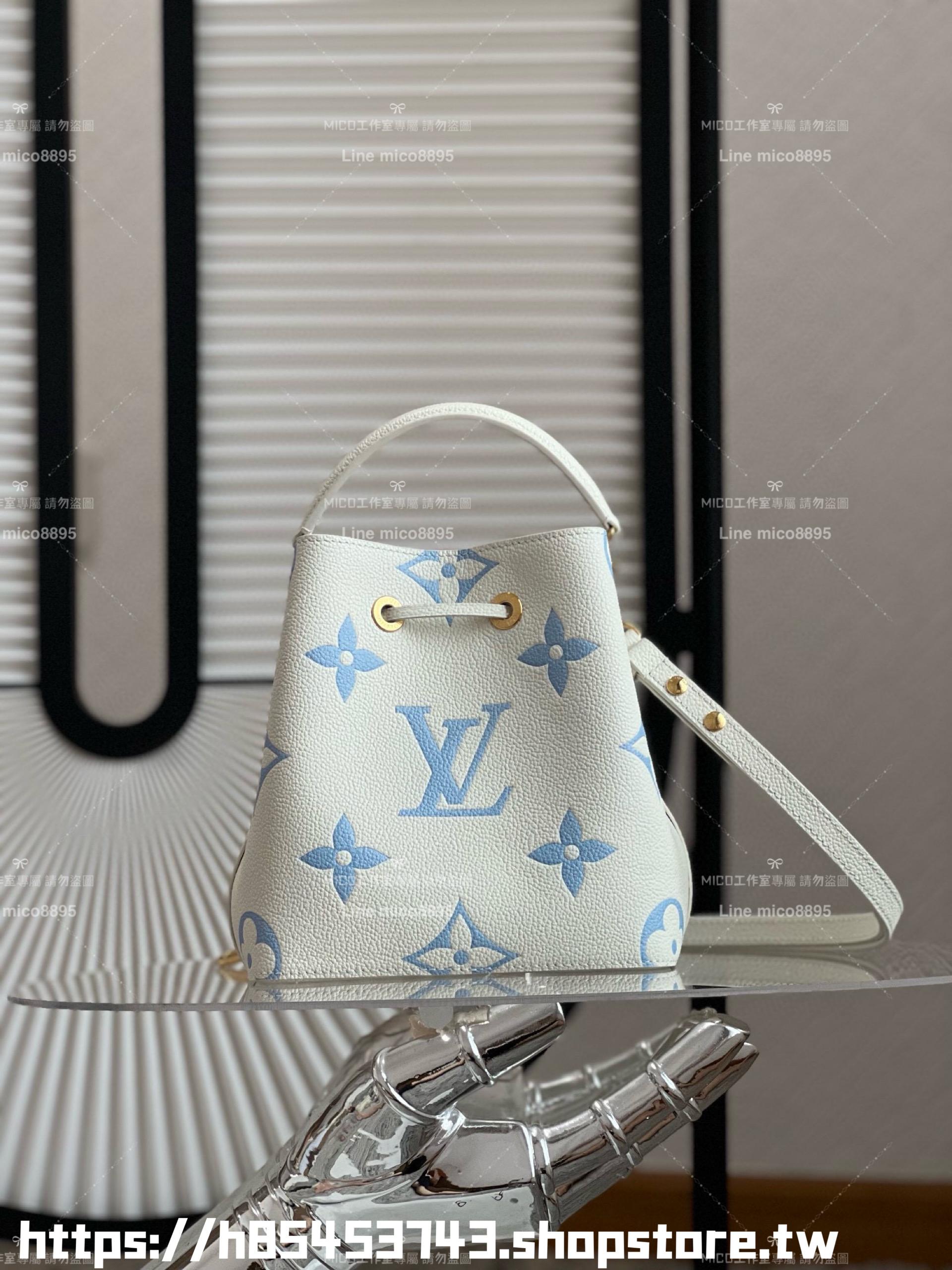 LV 路易威登 NeoNeo BB手袋 M24048藍 絲印款水桶包 20cm