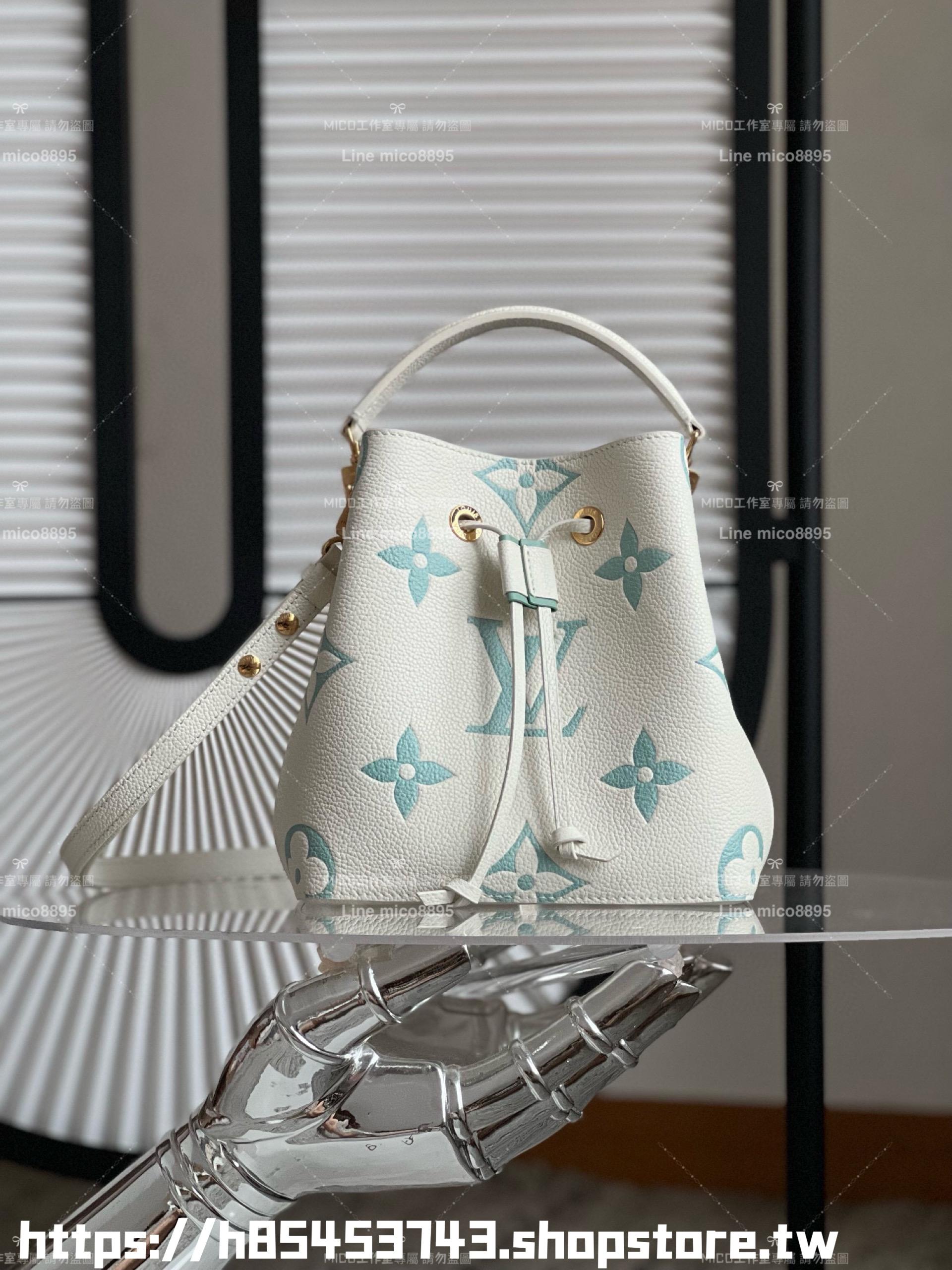 LV 路易威登 NeoNeo BB手袋 M24048綠 絲印款水桶包 20cm