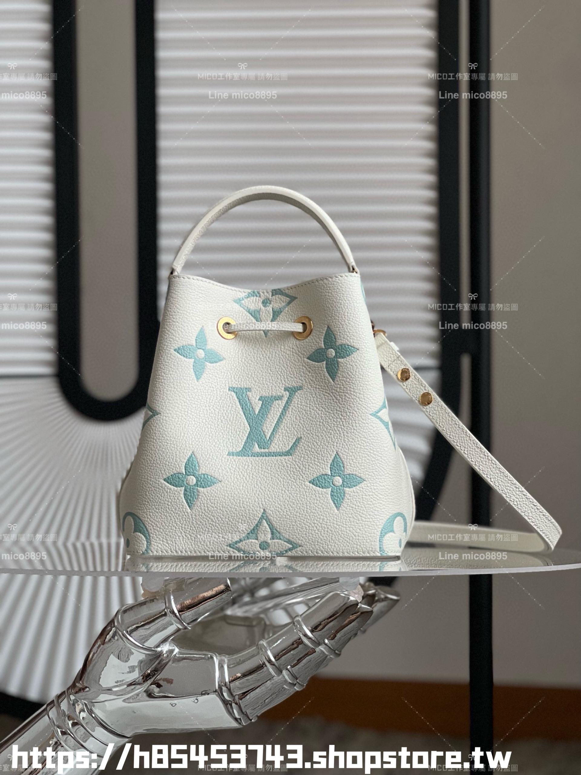 LV 路易威登 NeoNeo BB手袋 M24048綠 絲印款水桶包 20cm