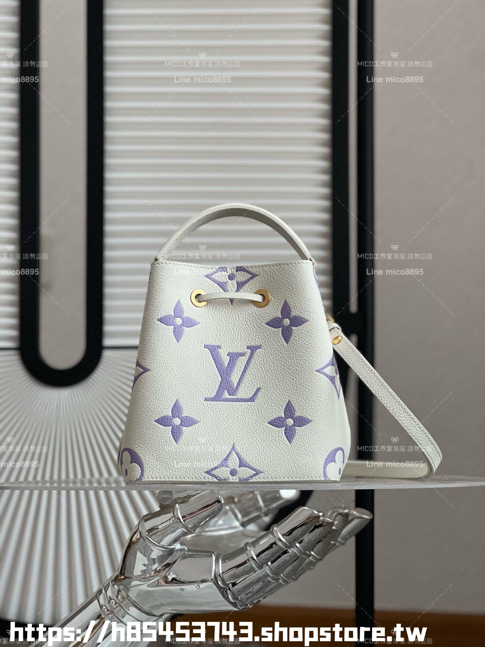 LV 路易威登 NeoNeo BB手袋 M24048紫 絲印款水桶包 20cm