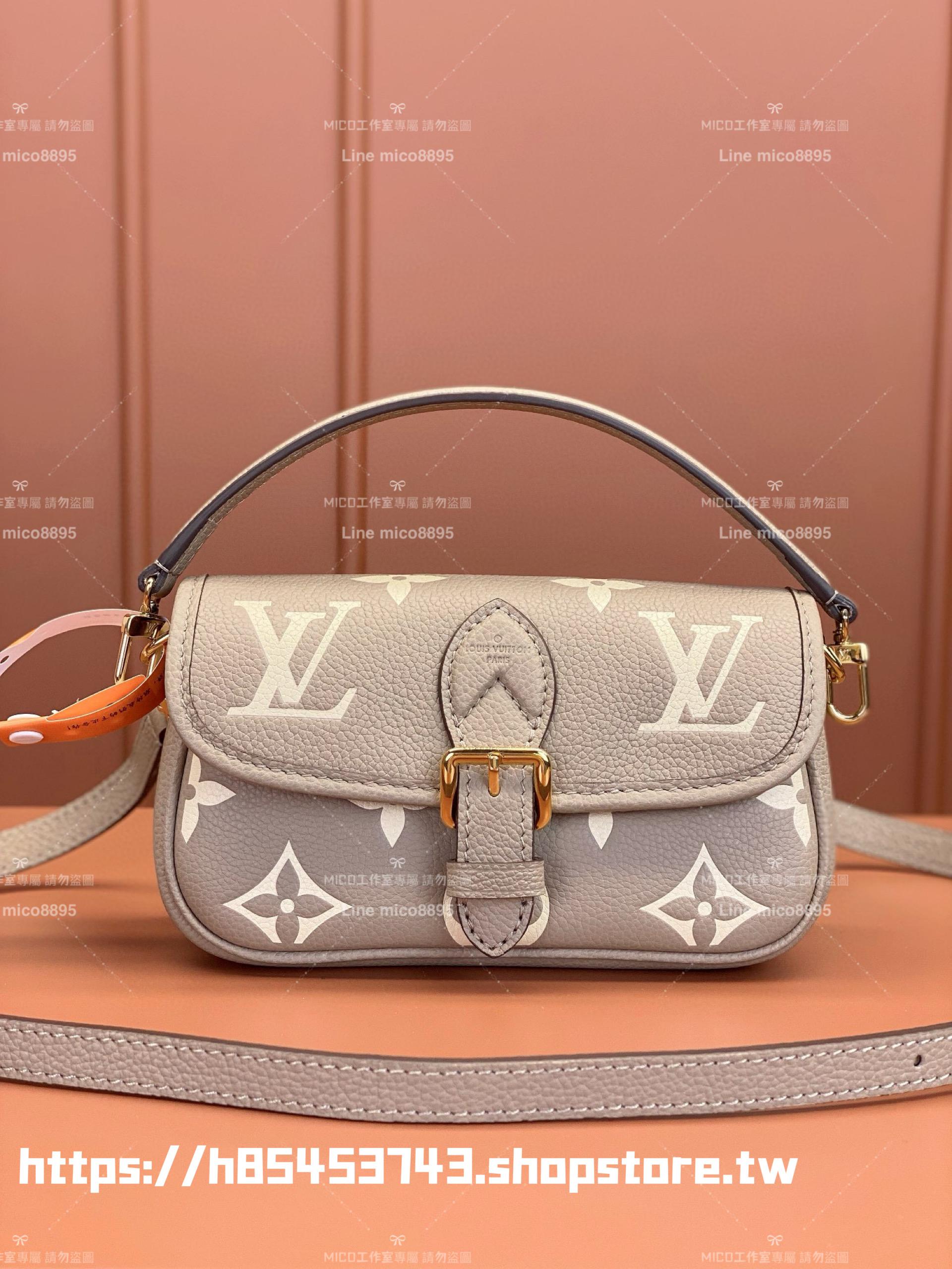 LV 路易威登 M83300灰色 NANO DIANE 手袋 迷你法棍包 19cm