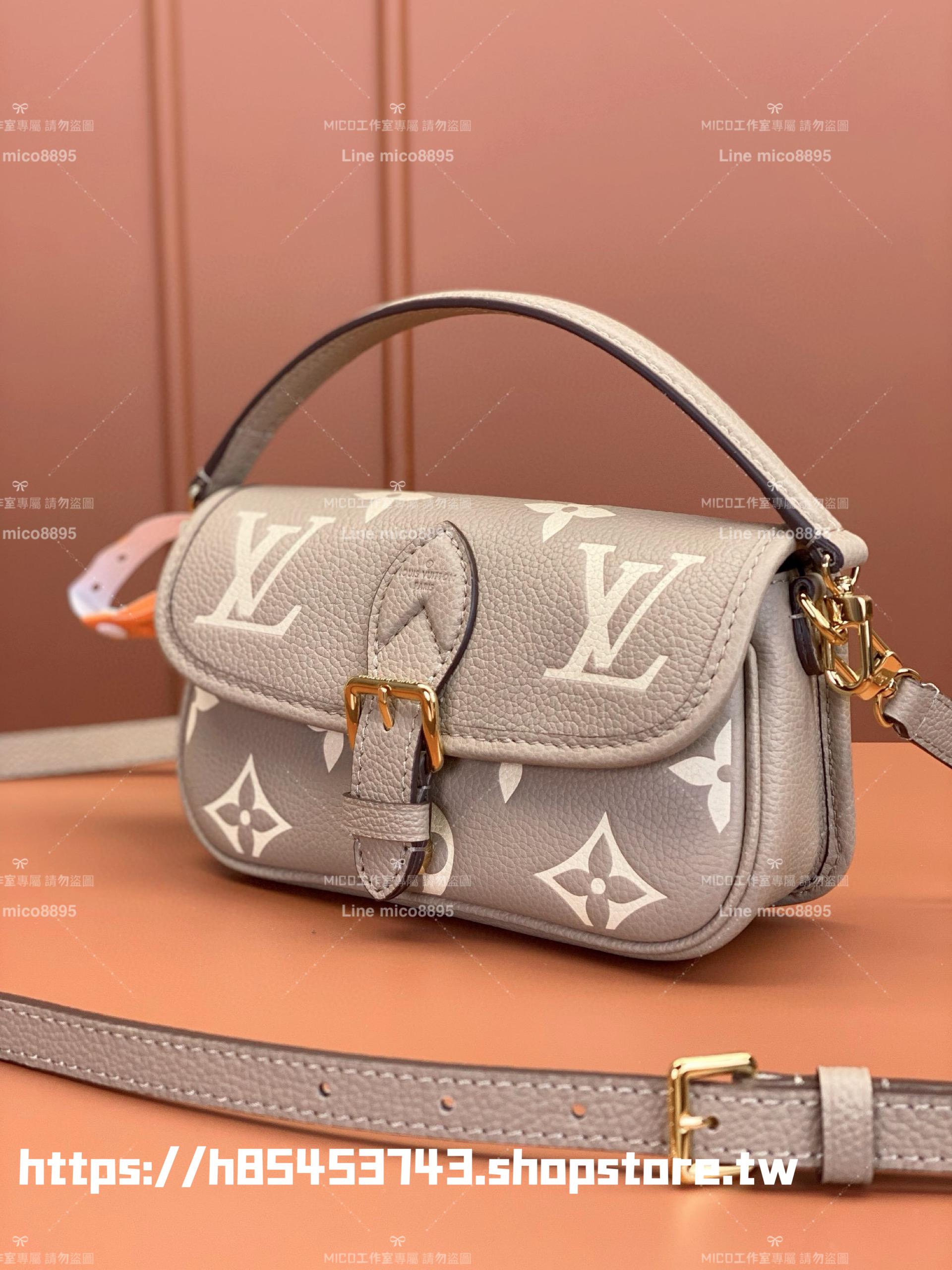 LV 路易威登 M83300灰色 NANO DIANE 手袋 迷你法棍包 19cm