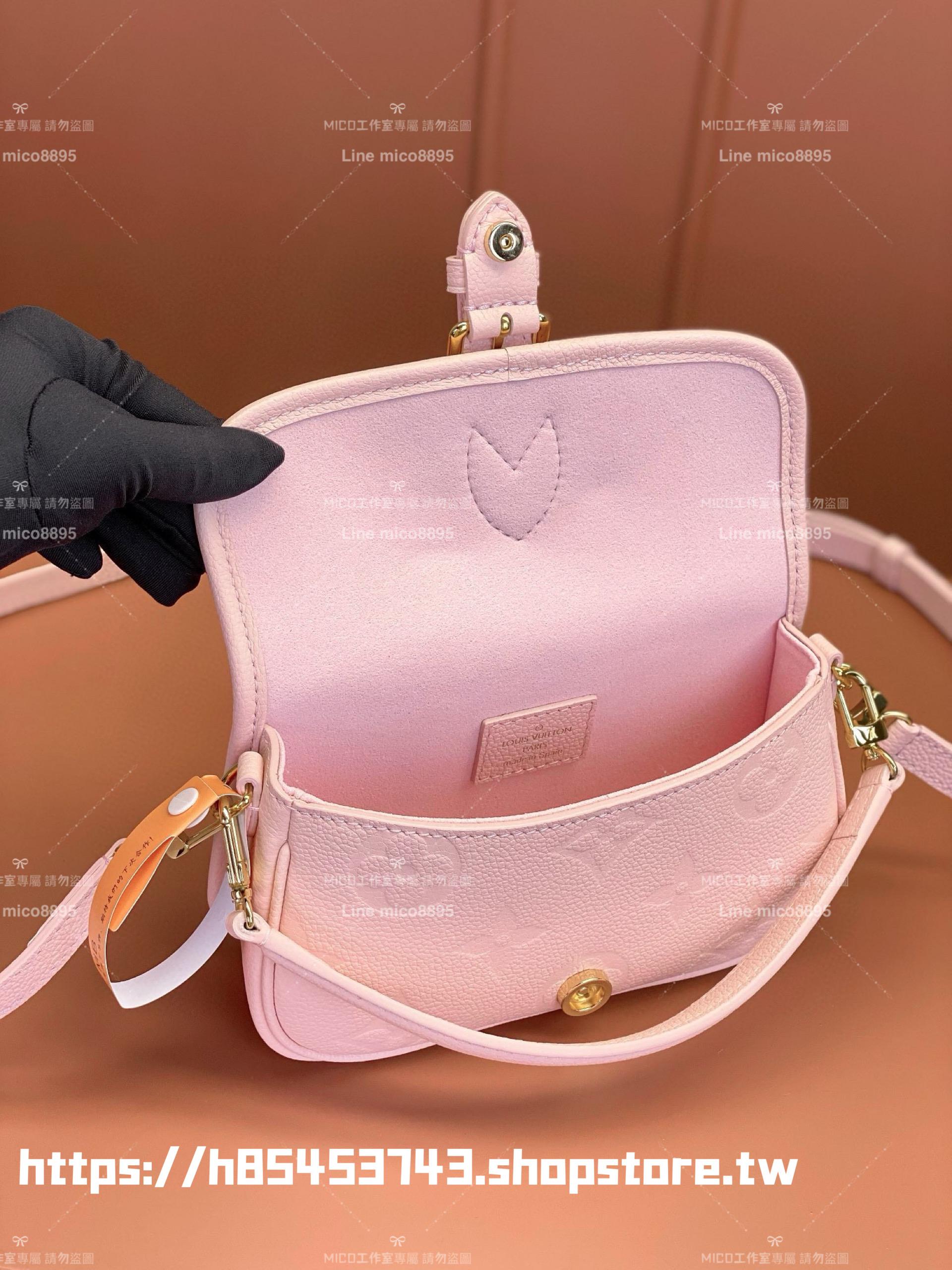 LV 路易威登 M83566粉色 NANO DIANE 手袋 迷你法棍包 19cm