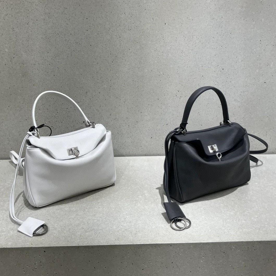 Balenciaga 巴黎世家 黑色牛皮/銀釦 RODEO mini款 手提斜跨包 22cm