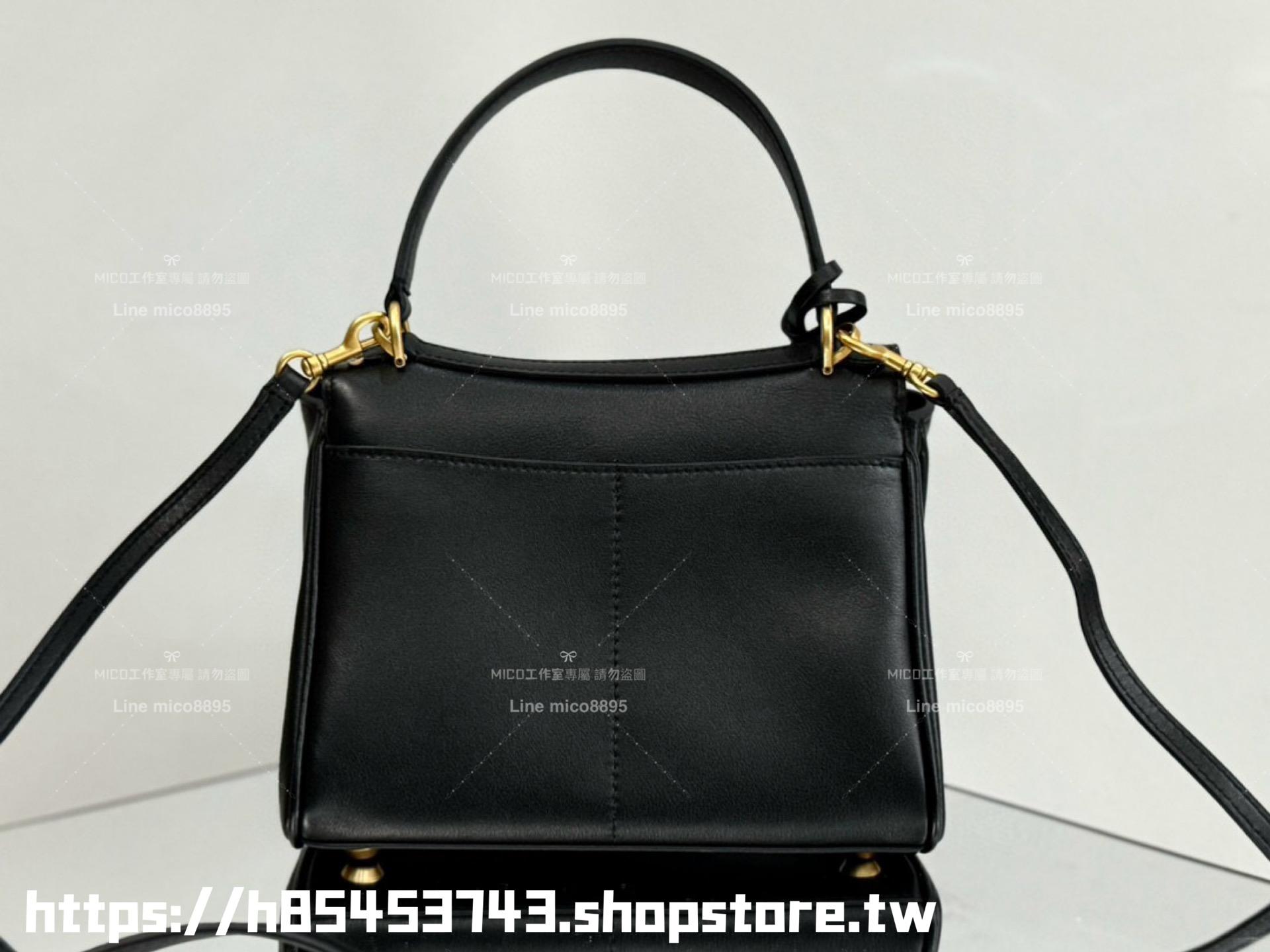 Balenciaga 巴黎世家 黑色牛皮/金釦 RODEO mini款 手提斜跨包 22cm