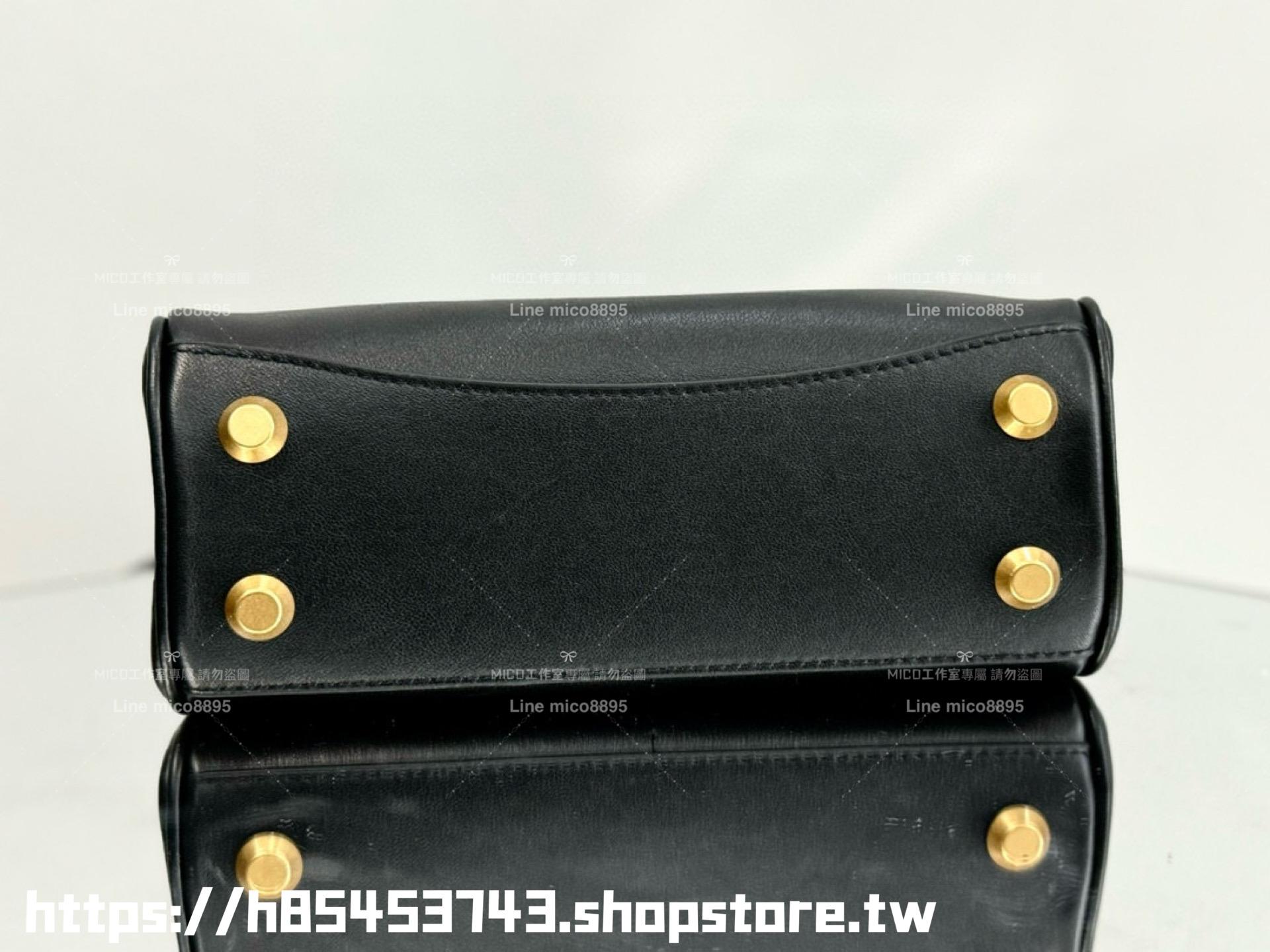 Balenciaga 巴黎世家 黑色牛皮/金釦 RODEO mini款 手提斜跨包 22cm