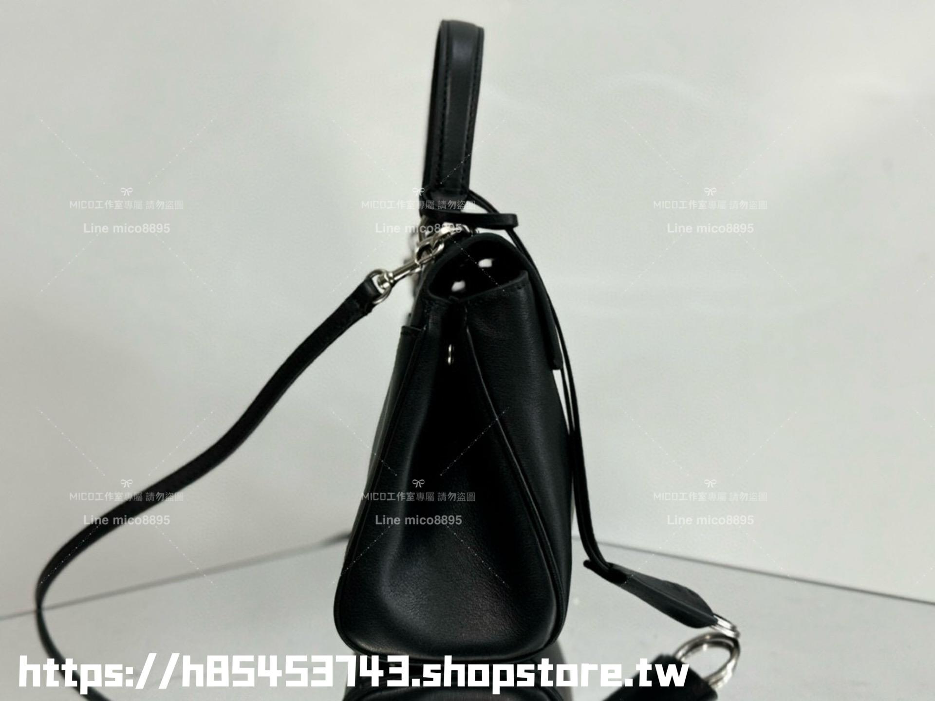 Balenciaga 巴黎世家 黑色牛皮/銀釦 RODEO mini款 手提斜跨包 22cm