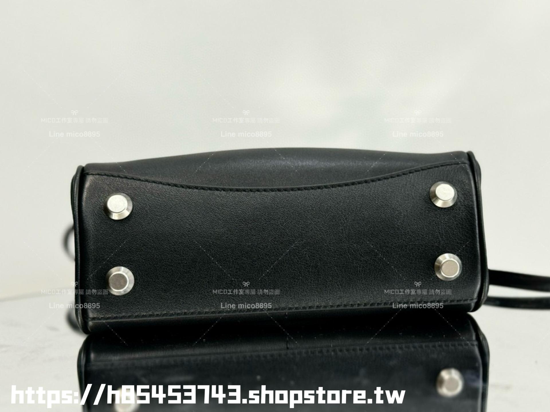 Balenciaga 巴黎世家 黑色牛皮/銀釦 RODEO mini款 手提斜跨包 22cm