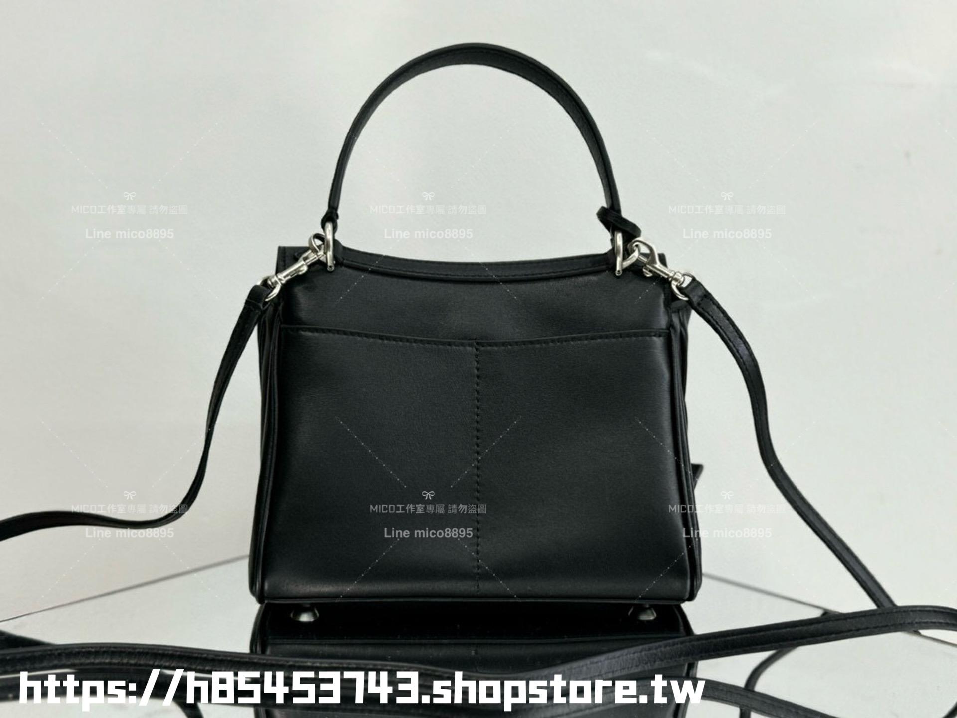 Balenciaga 巴黎世家 黑色牛皮/銀釦 RODEO mini款 手提斜跨包 22cm