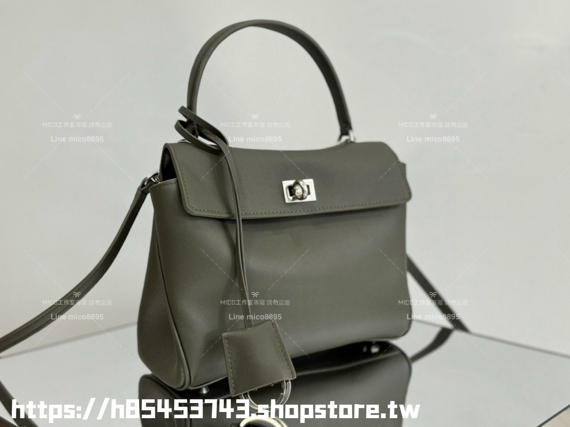 Balenciaga 巴黎世家 軍綠牛皮/銀釦 RODEO mini款 手提斜跨包 22cm