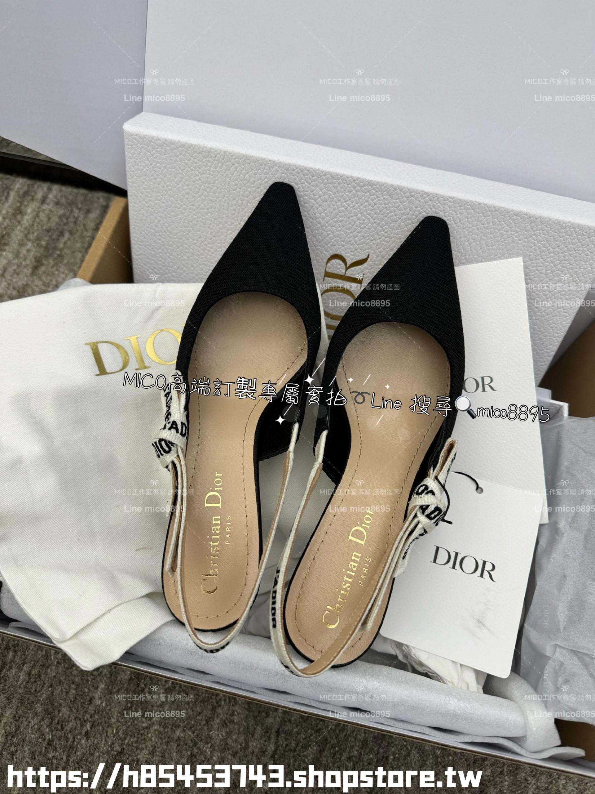 Dior 經典款 小貓跟蝴蝶鞋繫帶低跟鞋/跟鞋 4.5cm 35-40