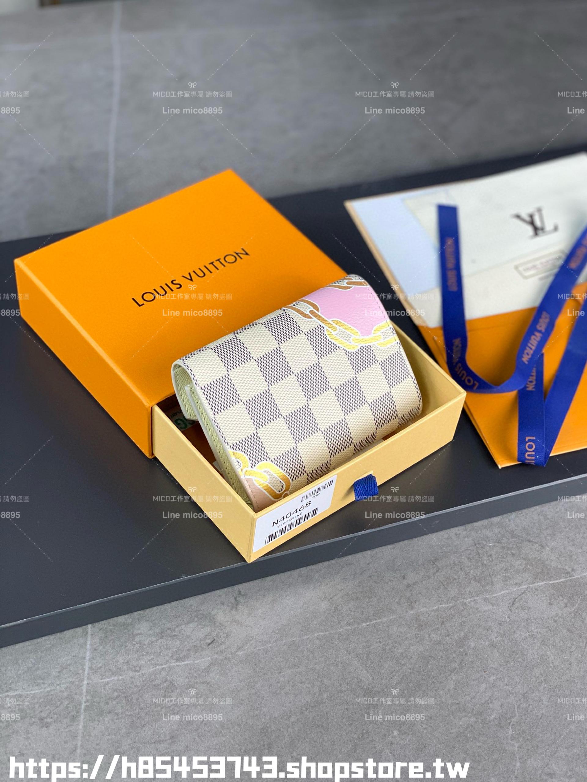 LV 路易威登｜N40468 白格絲印 Monogram 帆布短夾/三折短夾 錢包