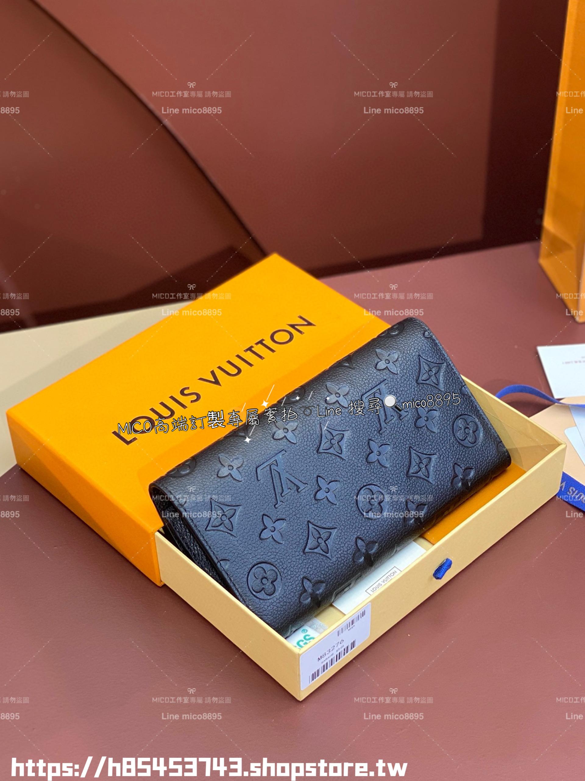 LV 路易威登｜M83276 黑色 S-lock鎖釦 Sarah長夾 錢包 Monogram Empreinte皮革