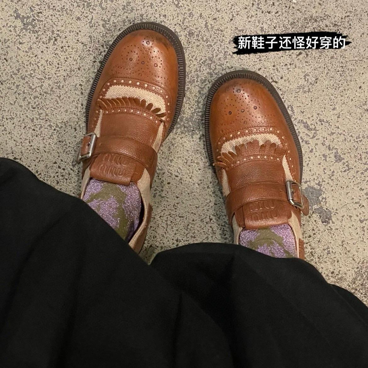 MIUMIU Church＇sxMiu Miu聯名款 牛津布洛克鞋 牛津鞋 紳士鞋 35-39