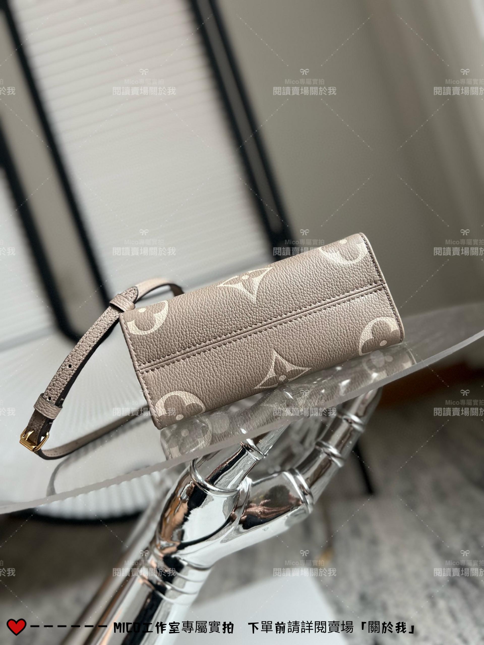 LV M47054 大象灰絲印款 OnTheGo BB 手袋 mini tote黑 Monogram Empreinte 牛皮革 18.5cm