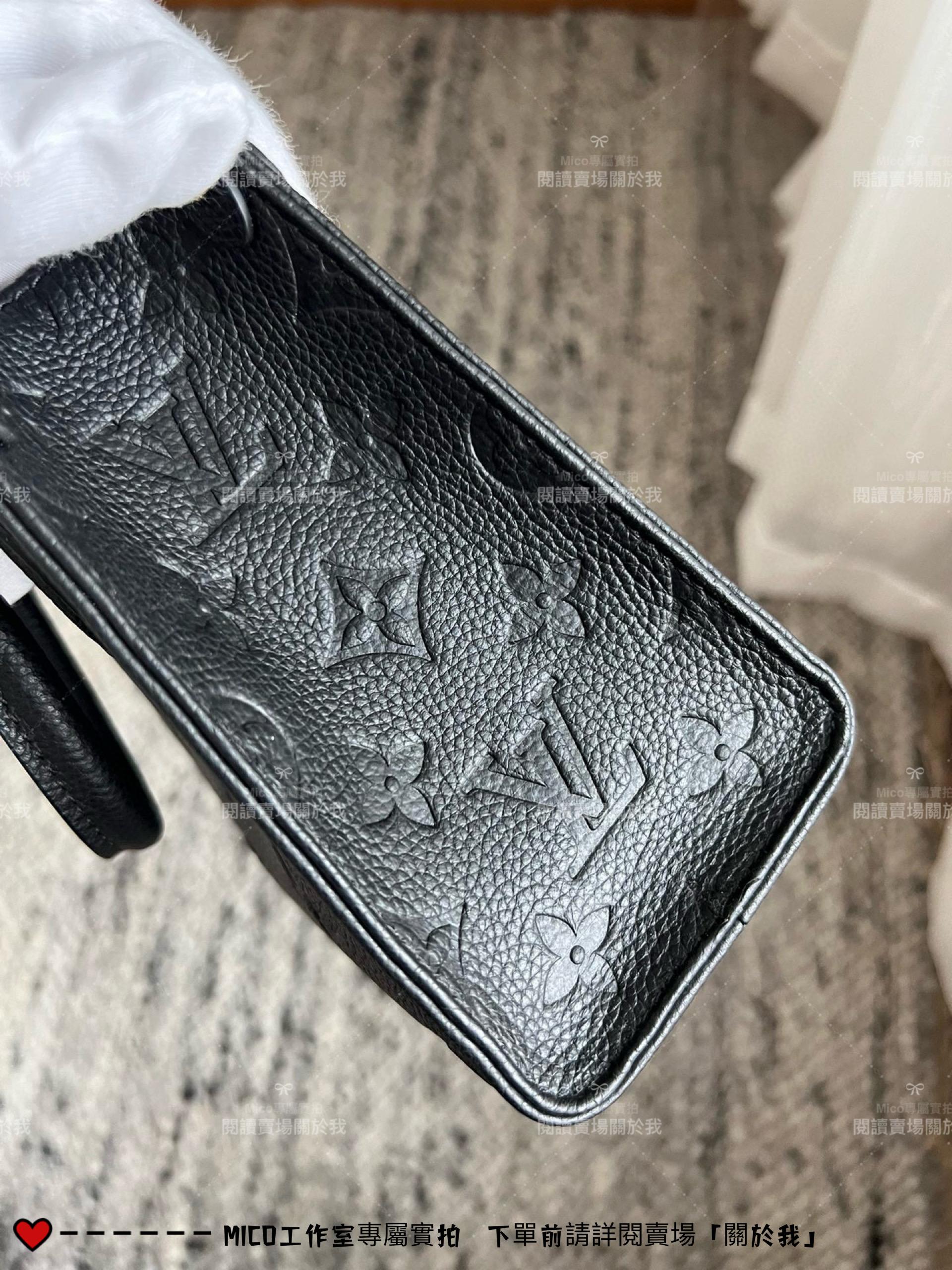 LV 黑色壓紋 OnTheGo BB 手袋 M46993 mini tote黑 Monogram Empreinte 牛皮革 18.5cm