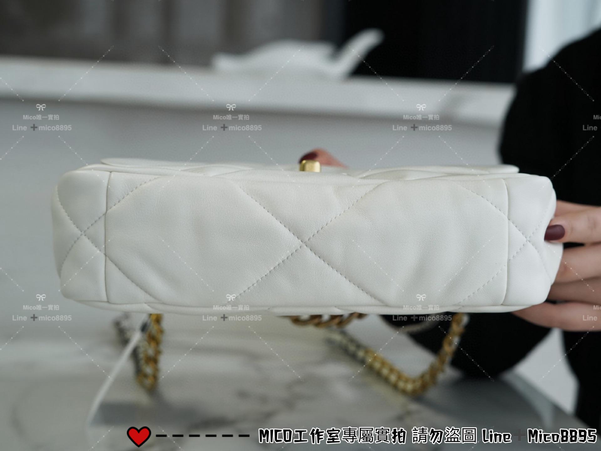 CHANEL 19系列 仙女白小號/19Bag 19包 枕套包 斜跨手提包 26cm