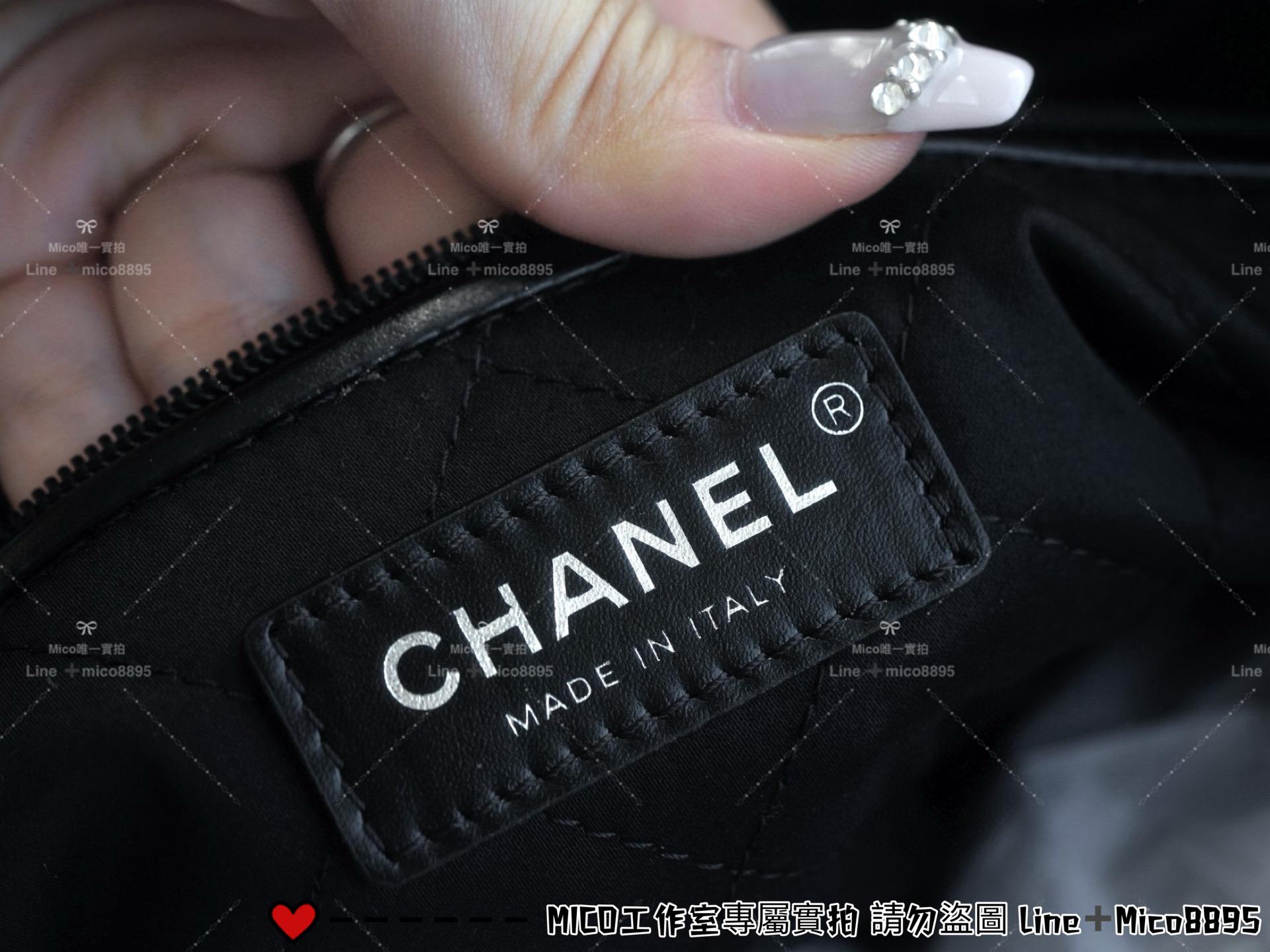 CHANEL 22k so black 全黑款 22Bag/22包 購物袋/媽媽包 小號35cm