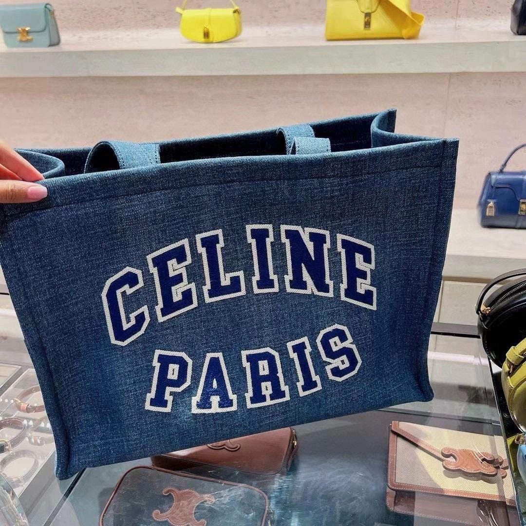 Celine 丹寧牛仔Tote購物包 媽媽包 旅行包 大號 實用款 41*28cm