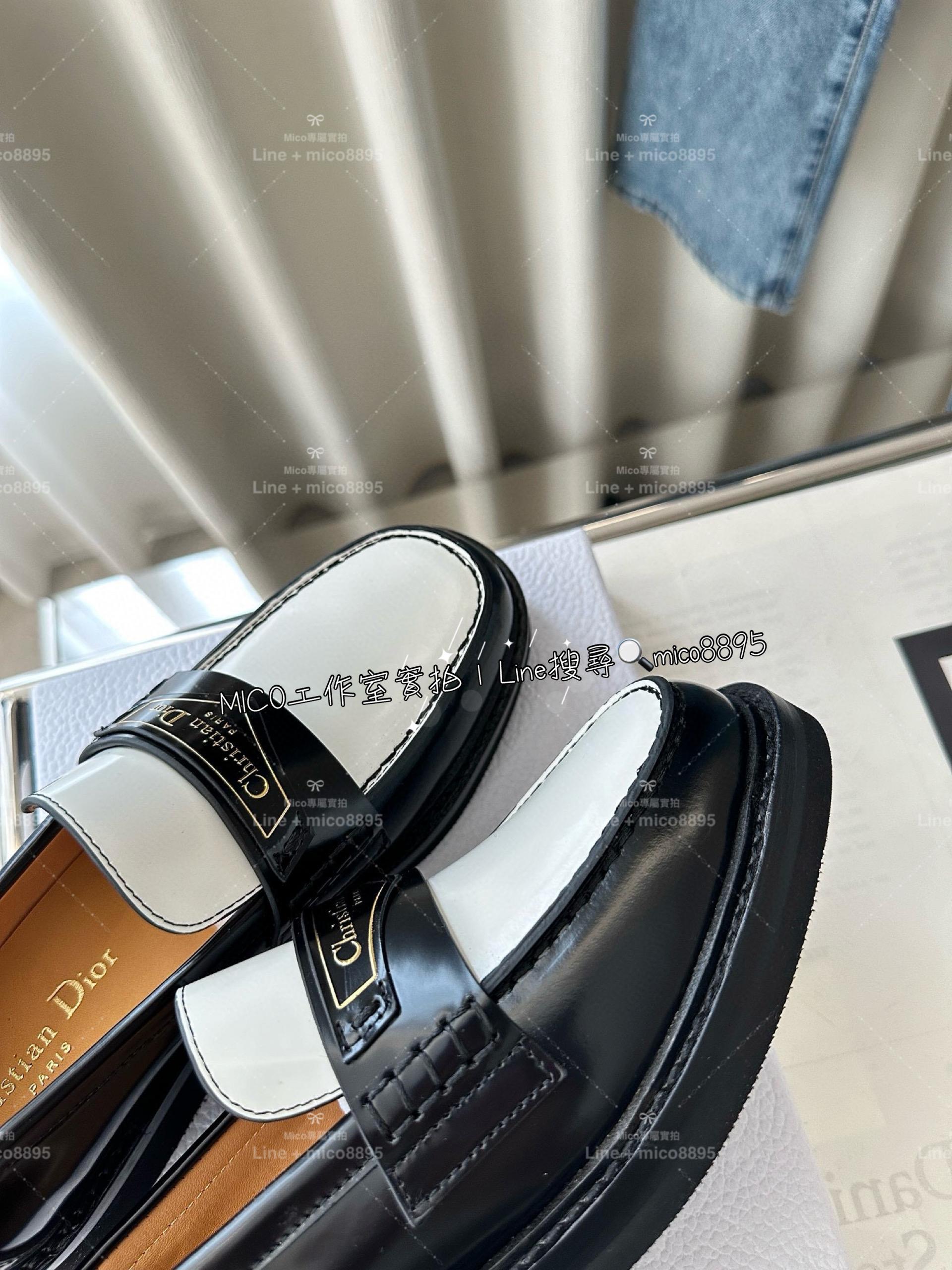 Dior 黑白拼色 經典boy樂福鞋 35-40