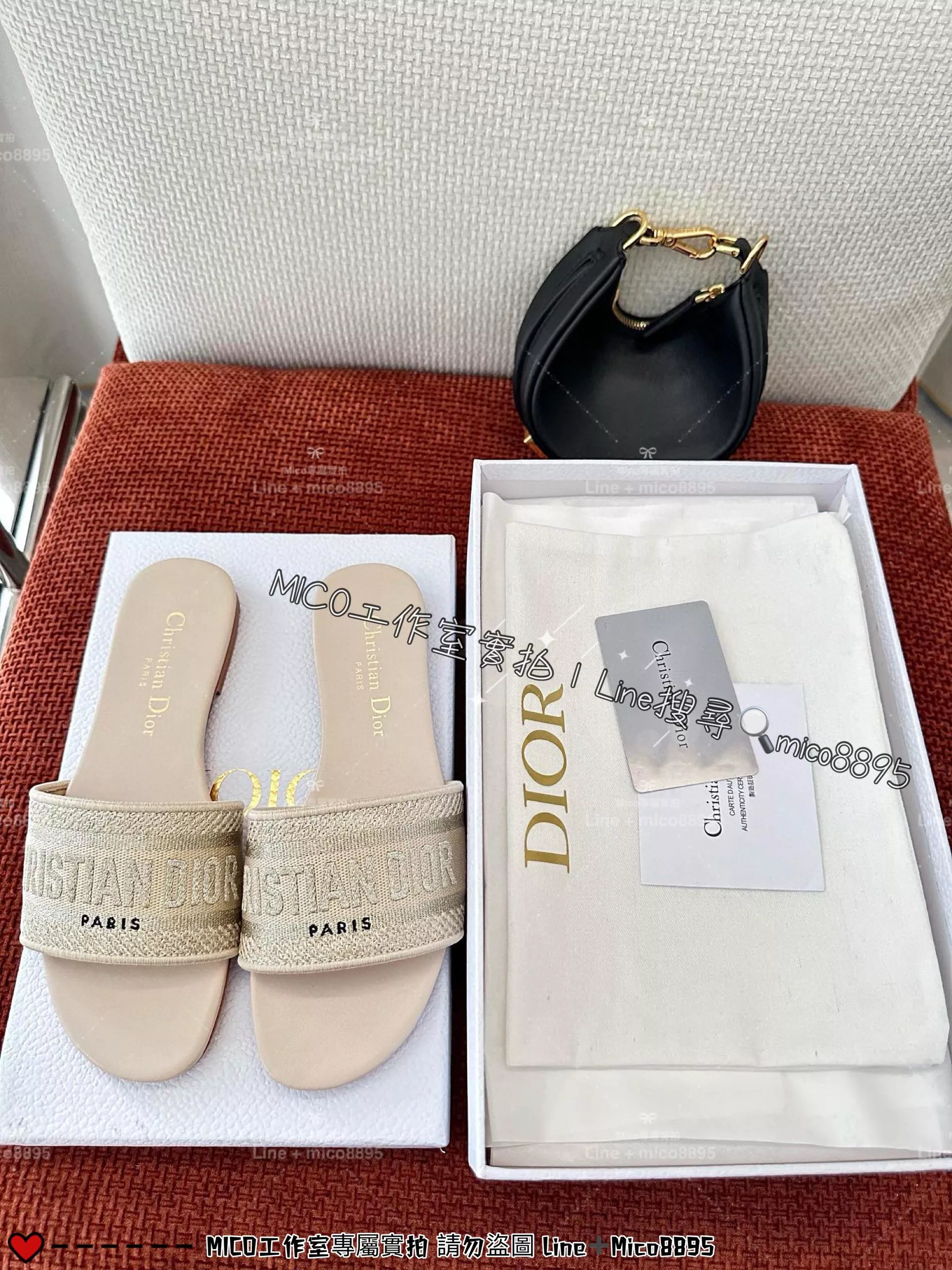 Dior 經典款 裸色平底Dway刺繡鞋面涼拖鞋 拖鞋 35-40