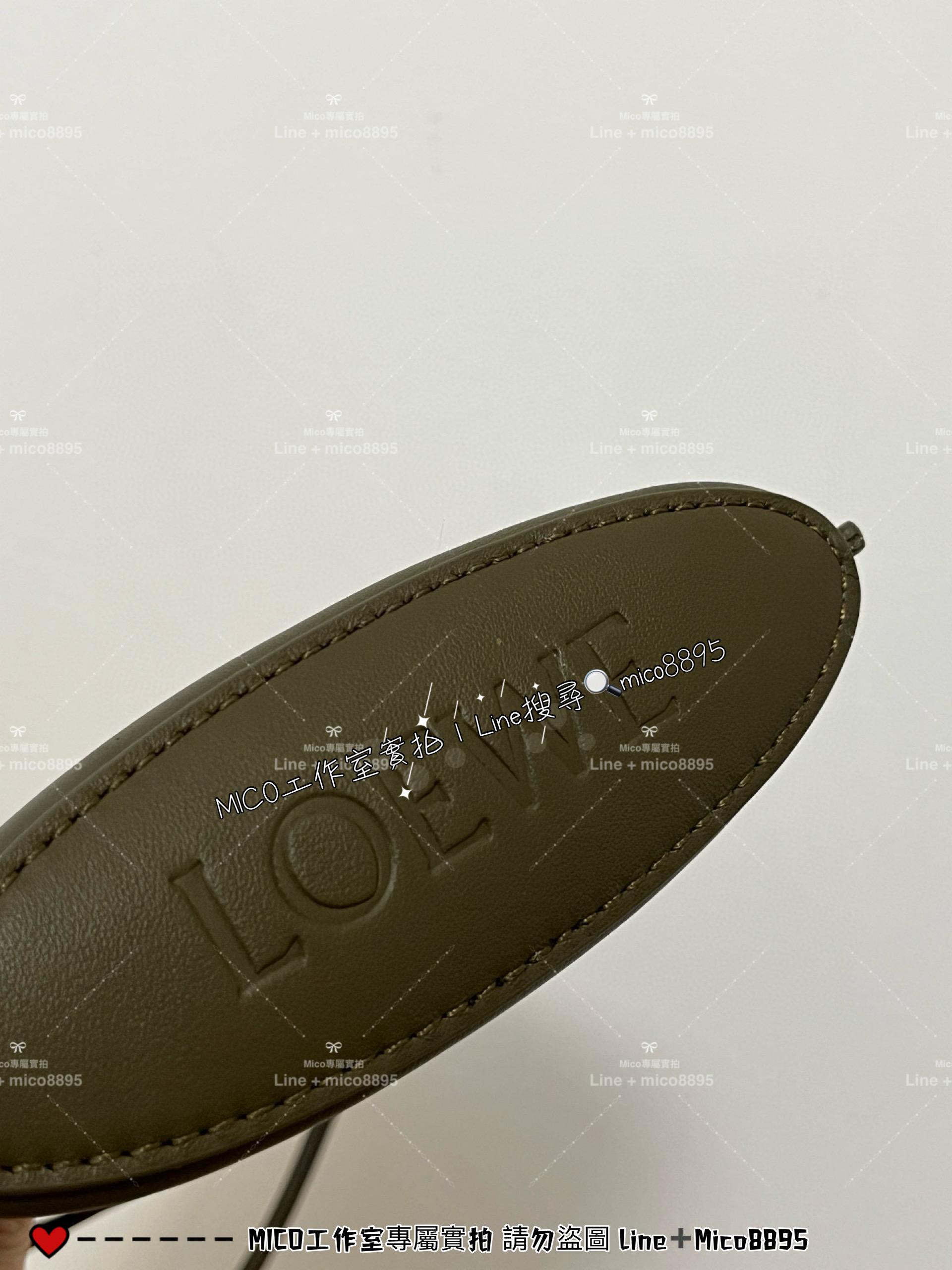 LOEWE 羅威 軍綠 Dice Pocket 經典小牛皮二用骰子包 手機包 寬13cm