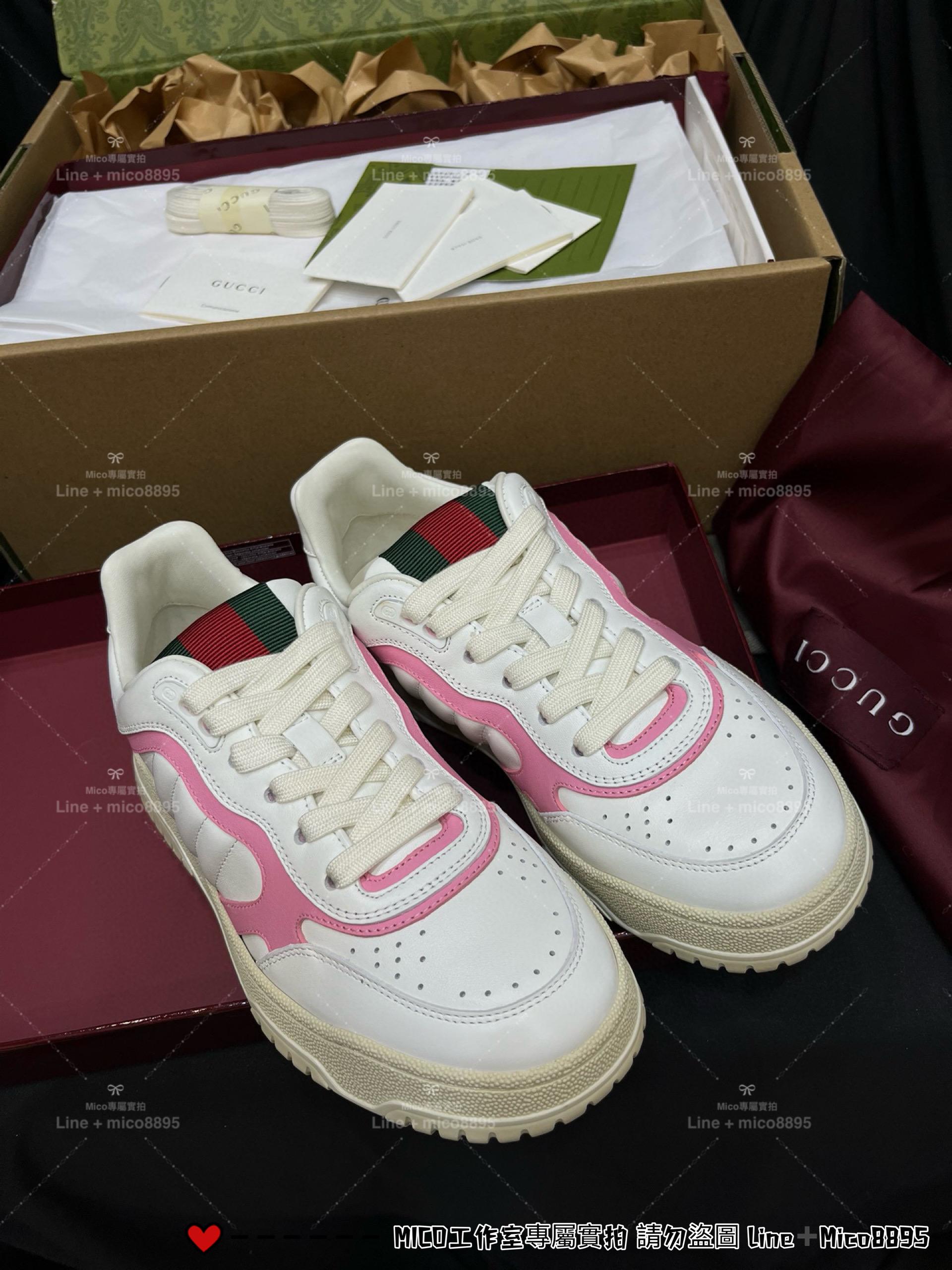 GUCCI Ancora 粉色小厚底運動鞋/女鞋 小白鞋 35-40