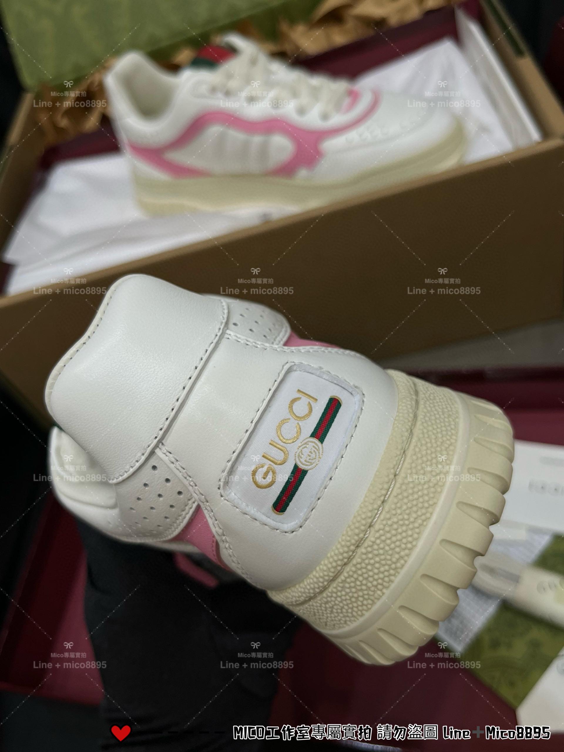 GUCCI Ancora 粉色小厚底運動鞋/女鞋 小白鞋 35-40