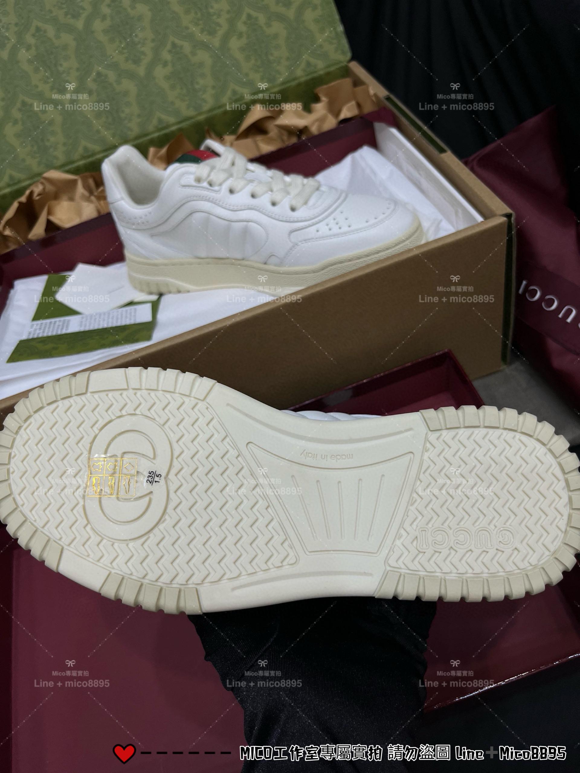 GUCCI 情侶款 全皮 Ancora系列休閒鞋/運動鞋/小白鞋 35-45