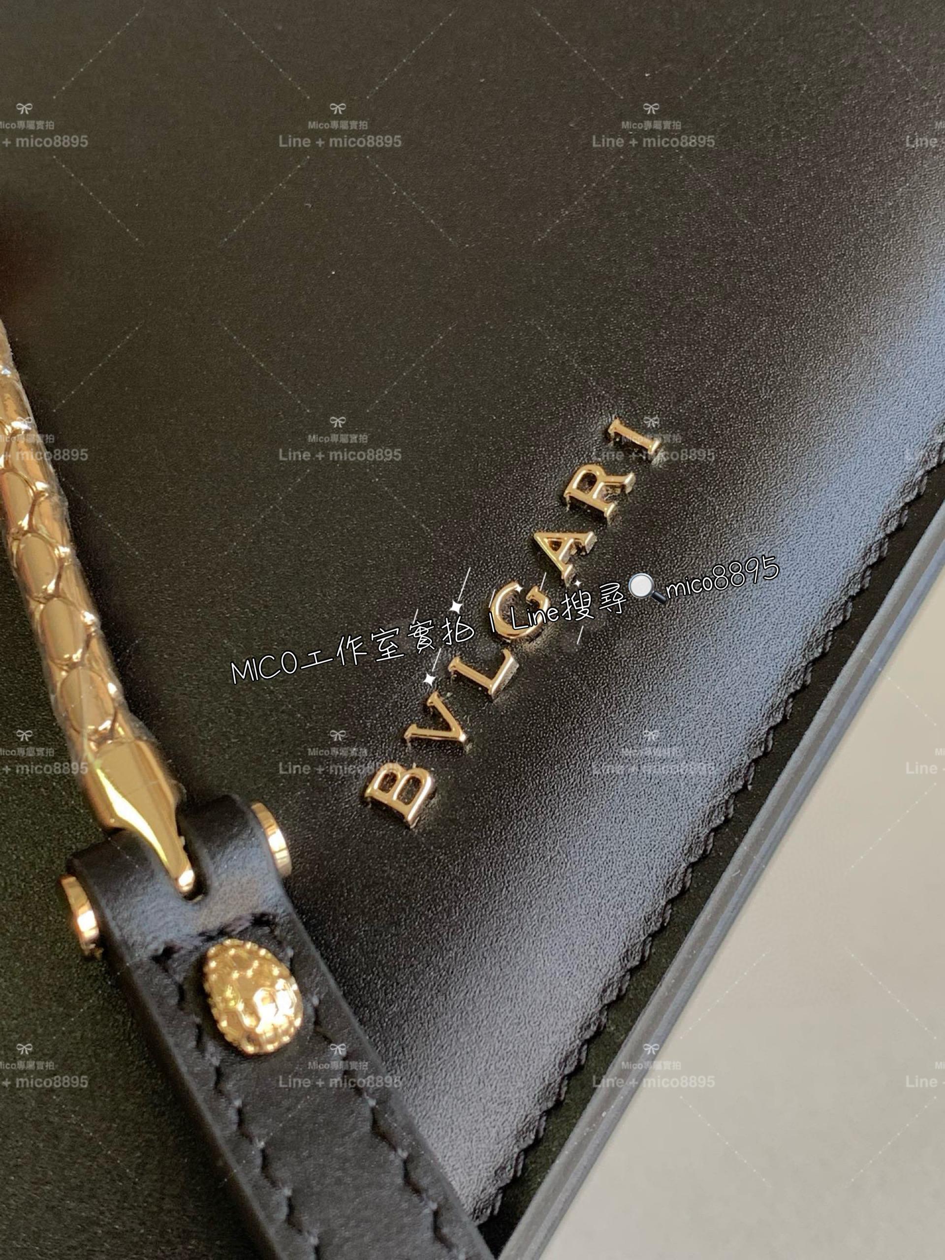 BVLGARI 寶格麗 小牛皮/黑色 蛇頭包 SERPENTI FOREVER 斜揹包 20cm