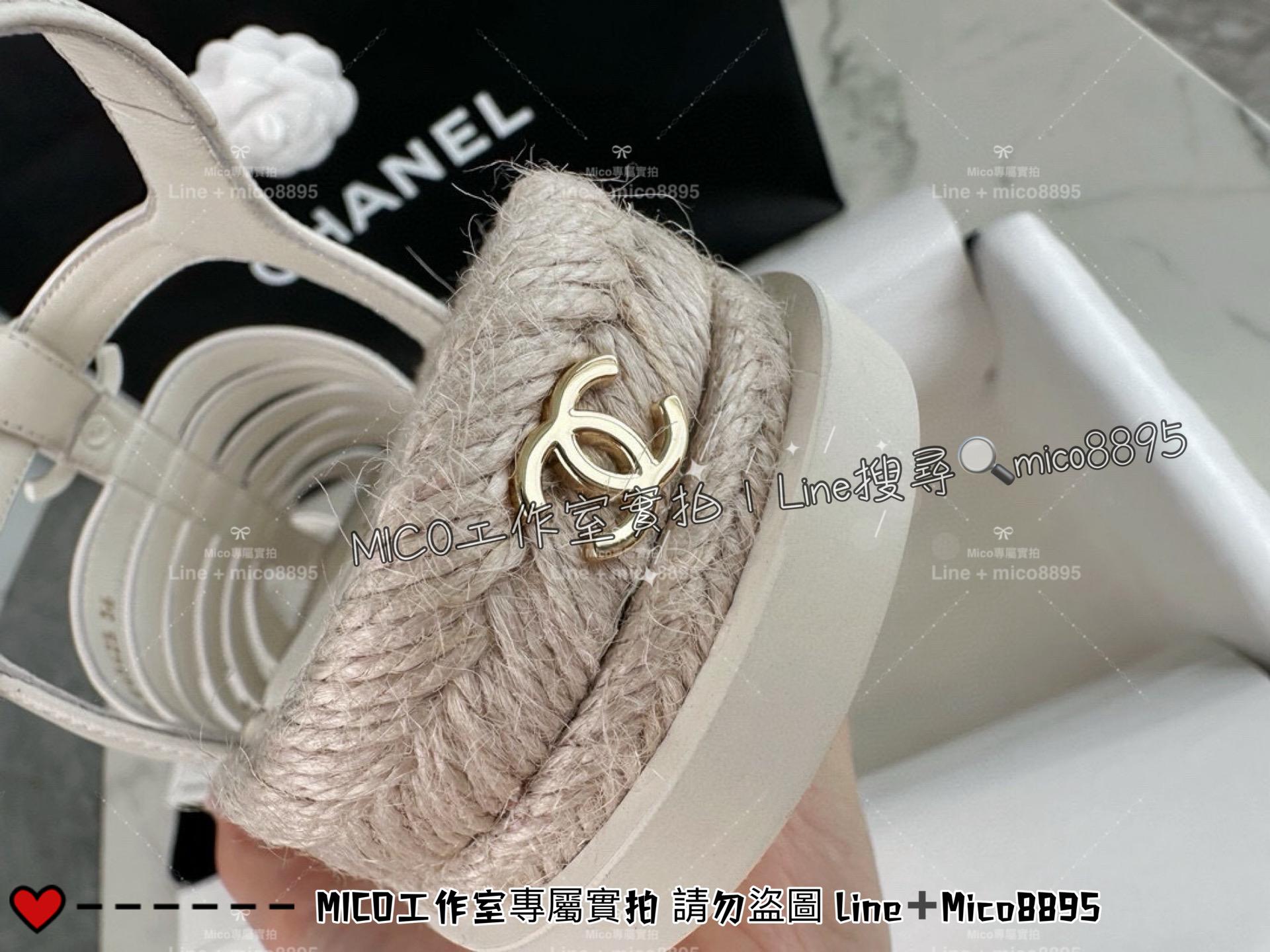 CHANEL｜24c 雙C白色羊皮羅馬涼鞋 35-39