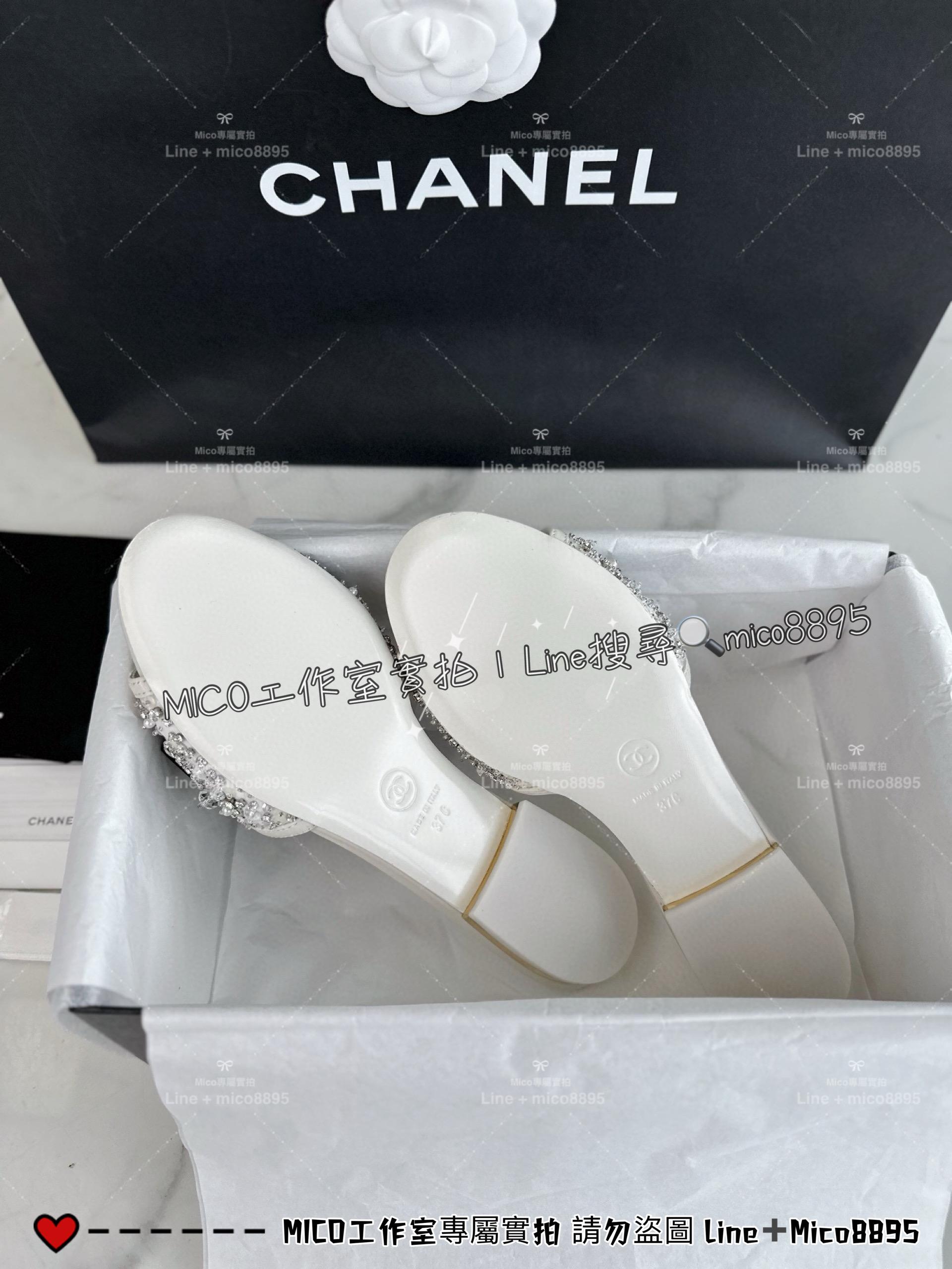 CHANEL｜𝟐𝟒𝐬 水鑽蝴蝶結公主拖鞋/一字拖鞋 女鞋 35-40