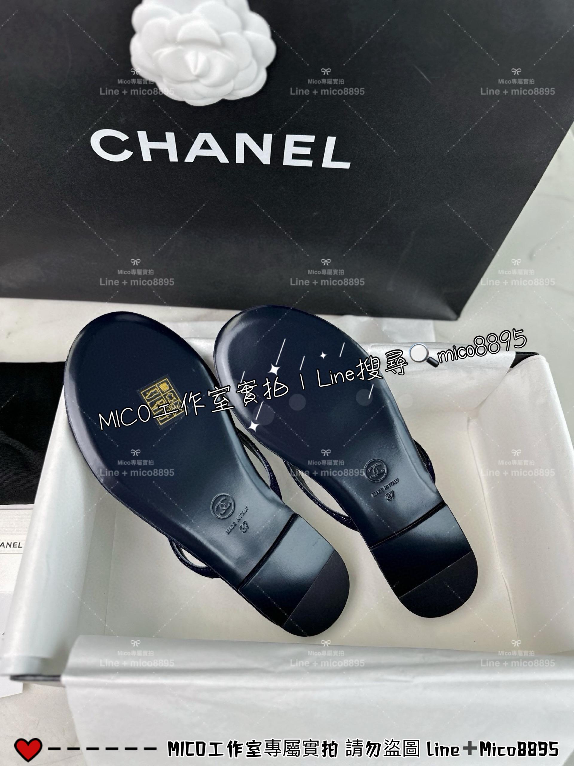 CHANEL｜24s 扎染牛仔夾腳人字拖鞋/夾腳涼鞋 拖鞋/女鞋 35-40