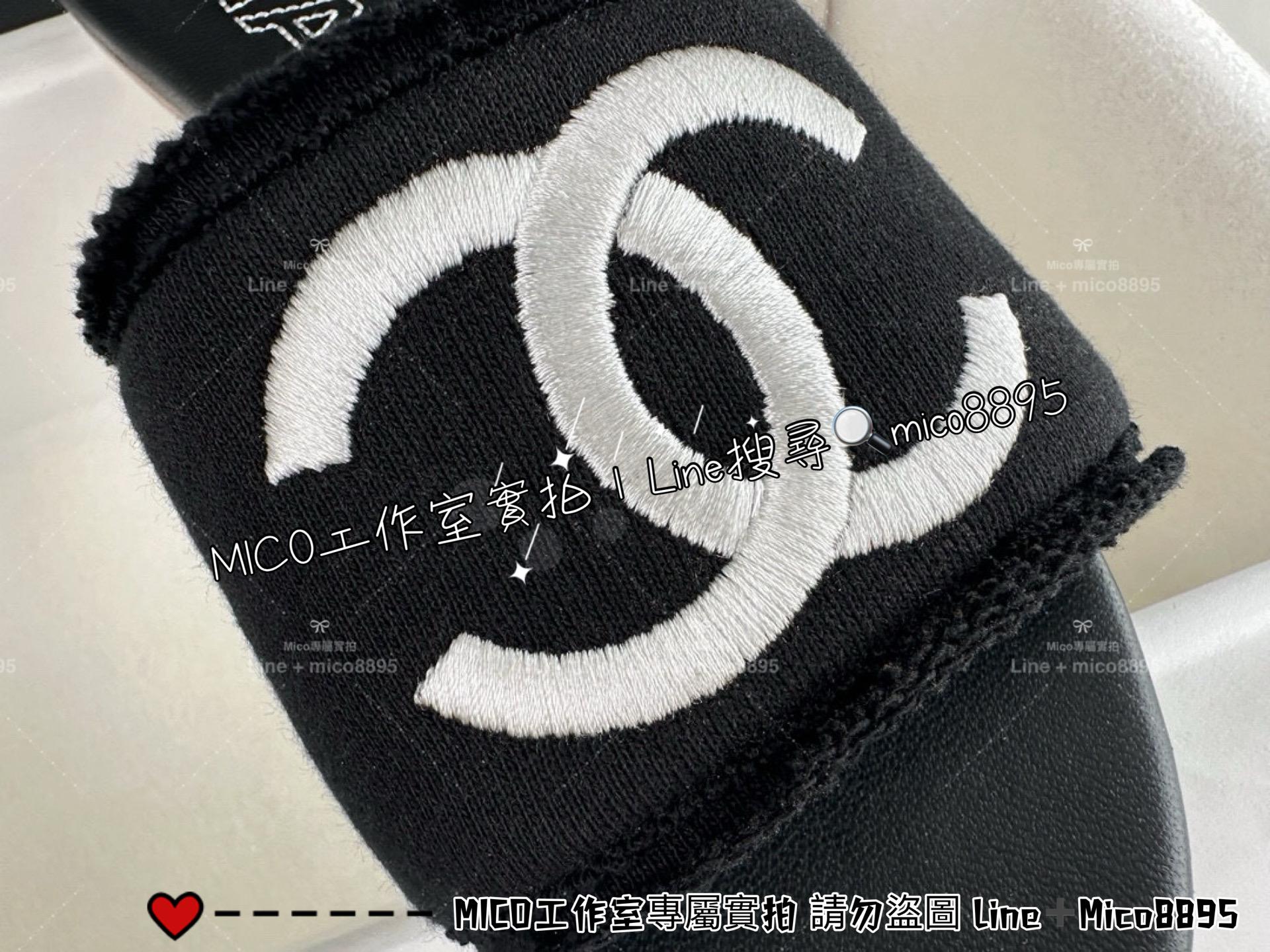 CHANEL｜24s 黑色雙C刺繡拖鞋/女鞋 35-40