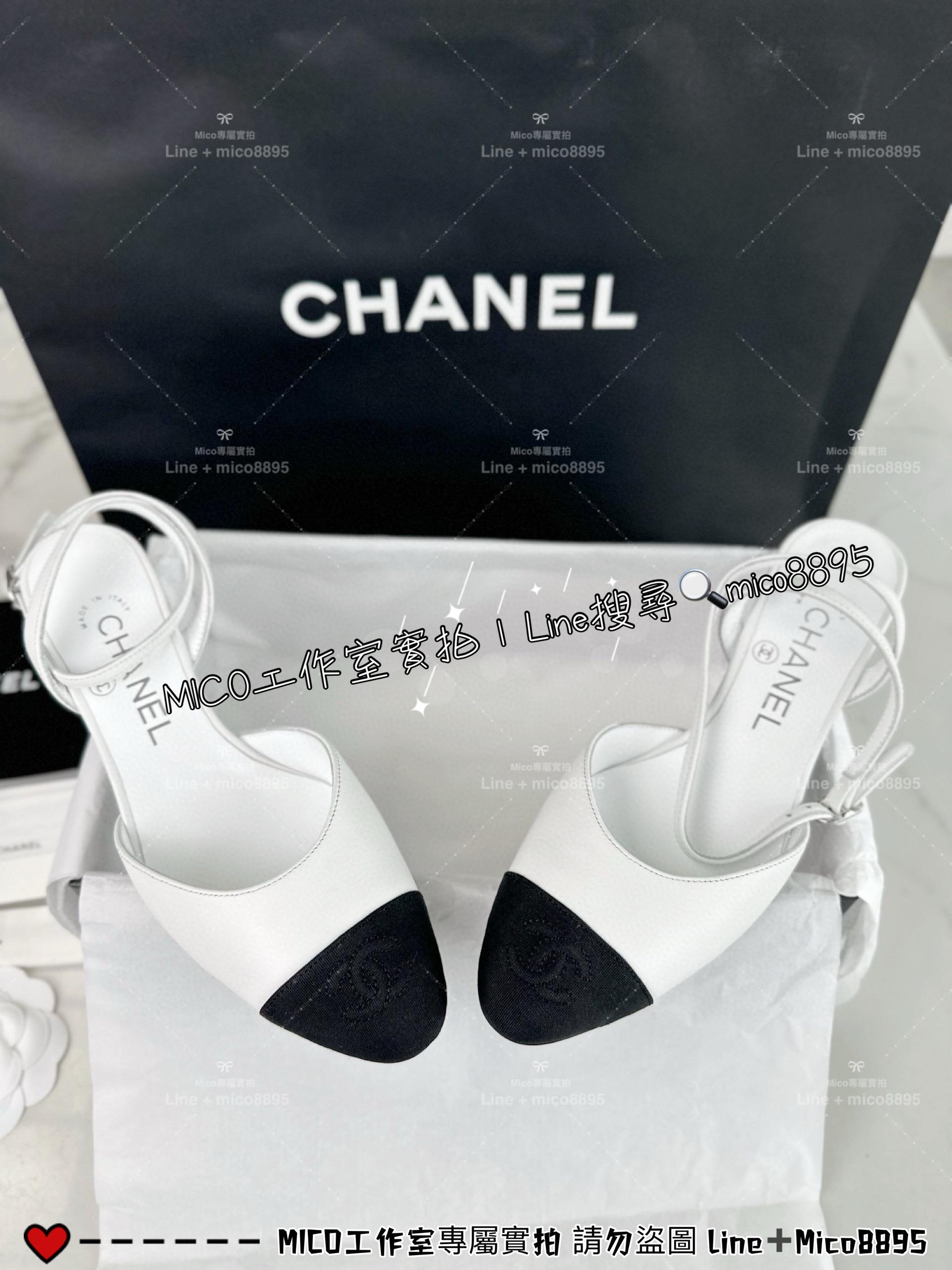 CHANEL｜24s 小圓頭設計 後跟繫帶女鞋/跟鞋 4.5cm 35-40