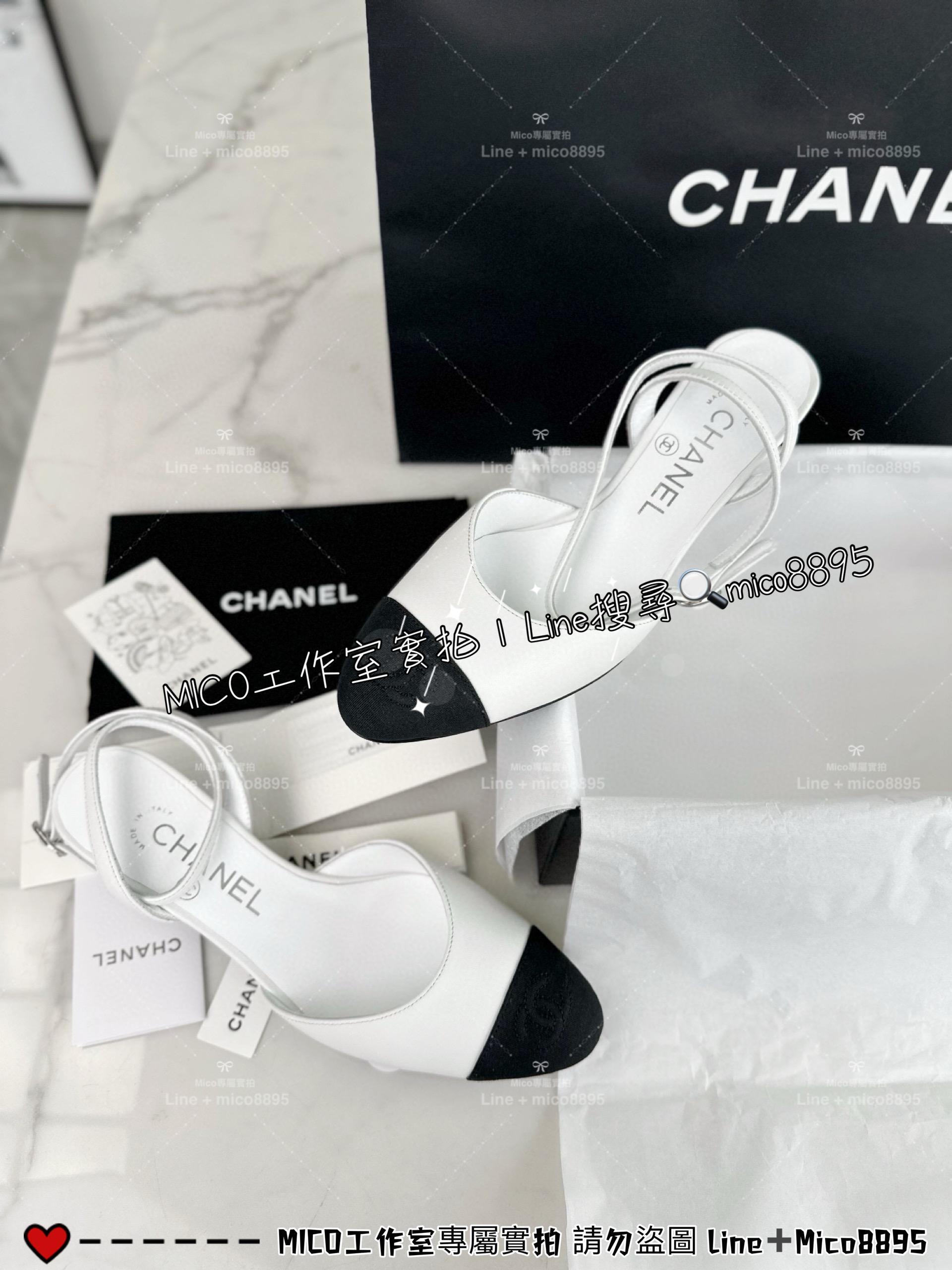 CHANEL｜24s 小圓頭設計 後跟繫帶女鞋/跟鞋 4.5cm 35-40