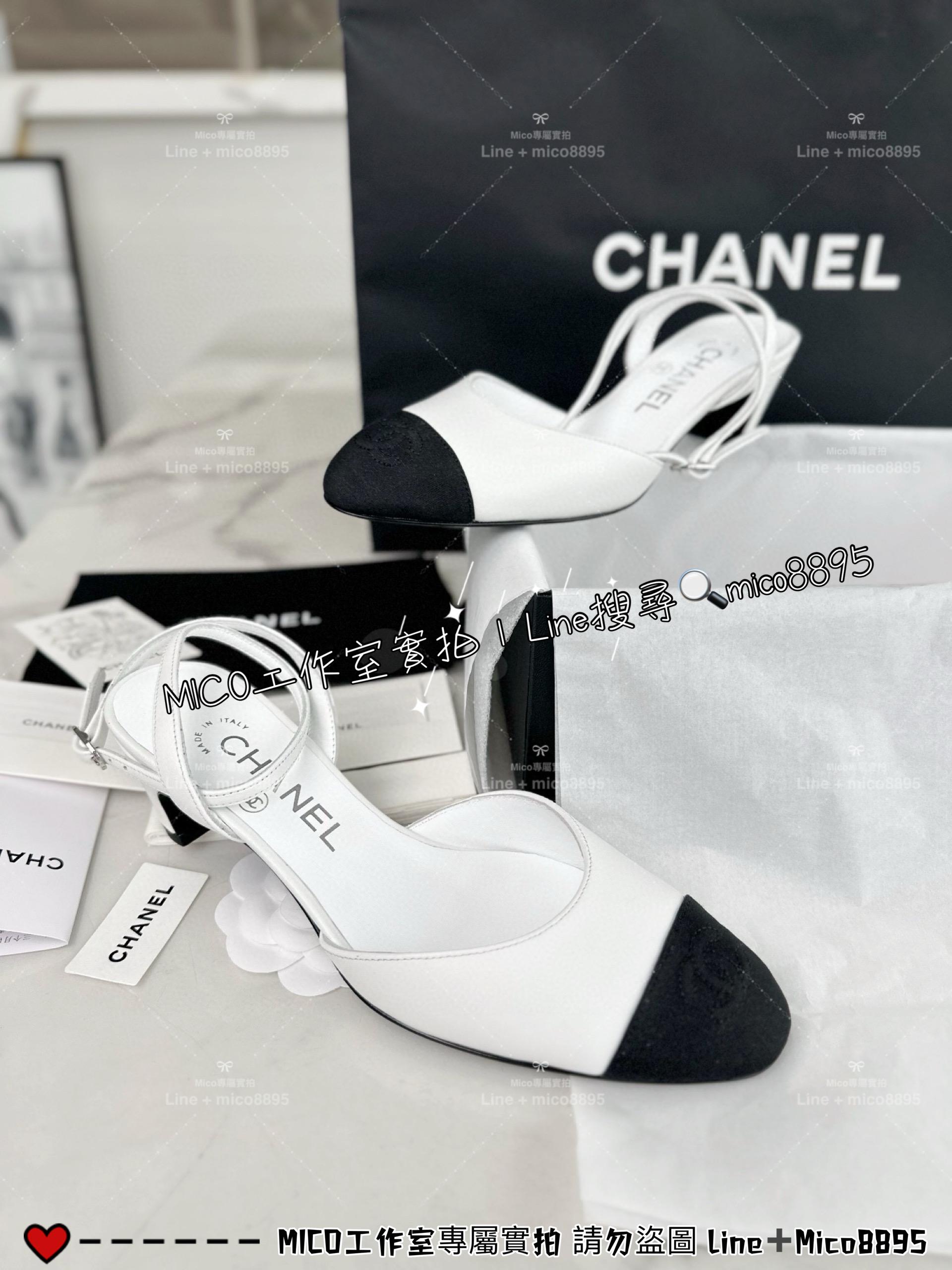 CHANEL｜24s 小圓頭設計 後跟繫帶女鞋/跟鞋 4.5cm 35-40