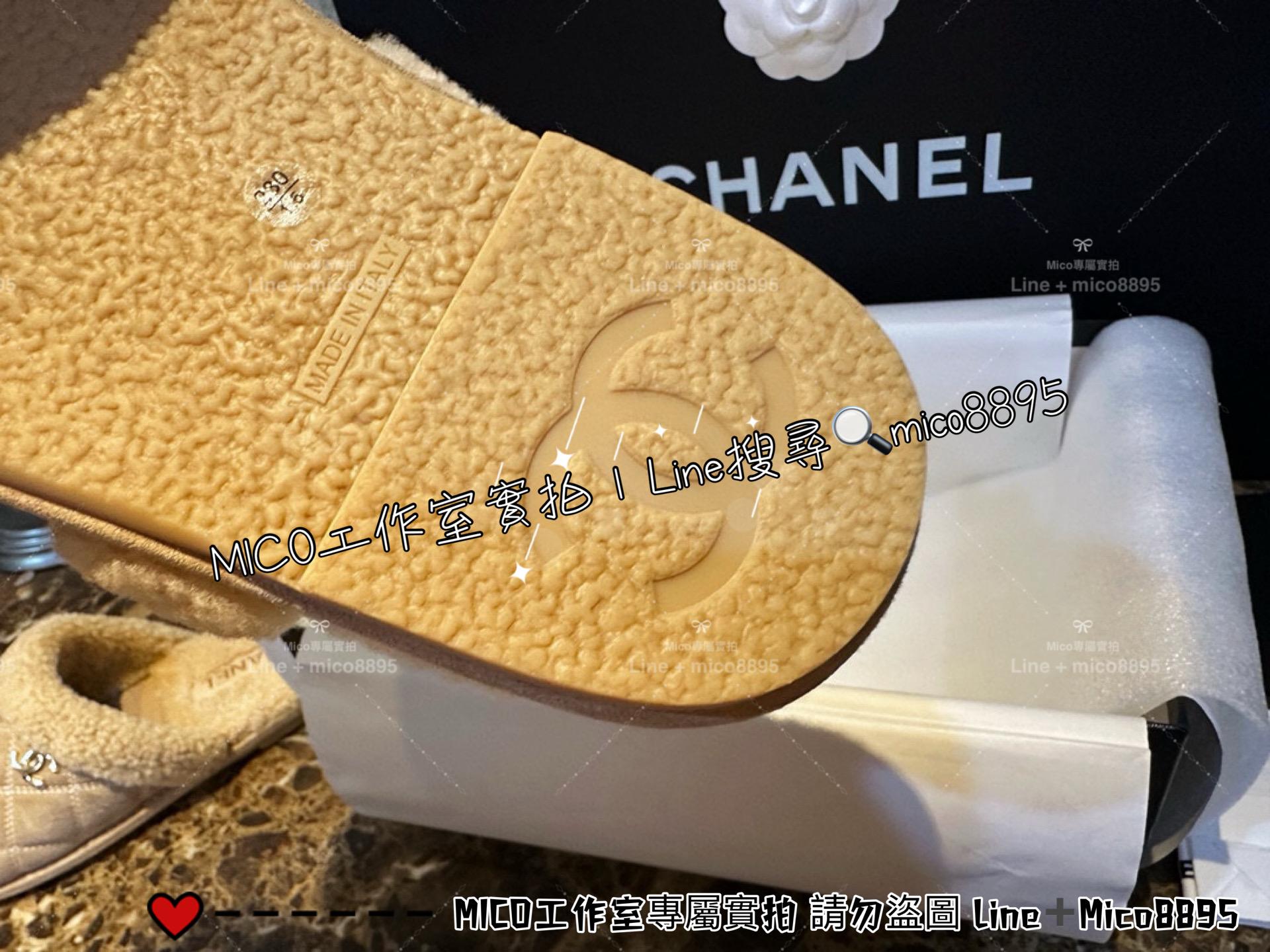 CHANEL｜𝟐𝟑𝐤 反绒羊羔毛菱格半拖/拖鞋 可當室內拖 女鞋 35-40