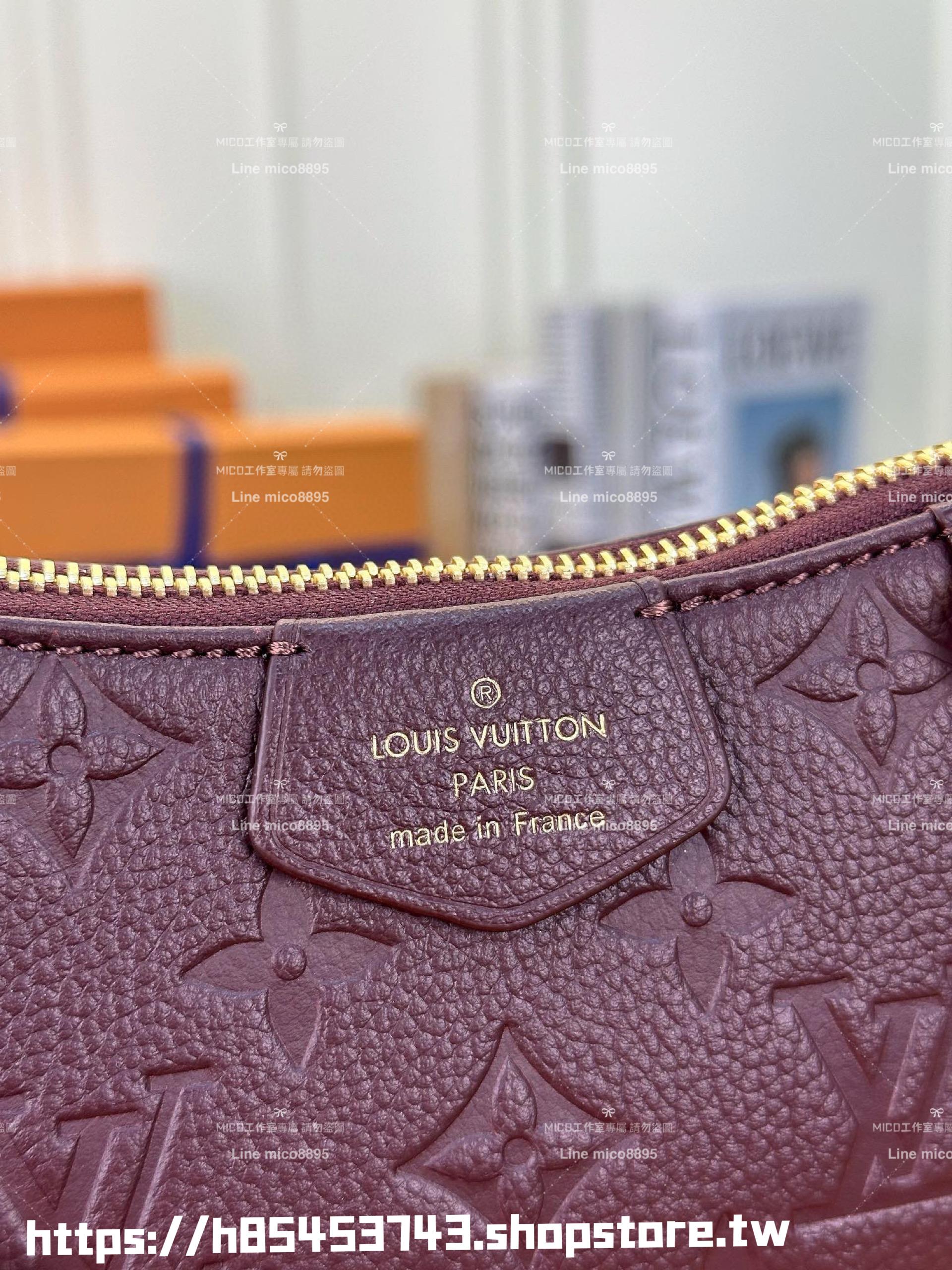 LV 深酒紅全皮壓紋麻將包 Easy Pouch On Strap 手袋 三合一包 19cm