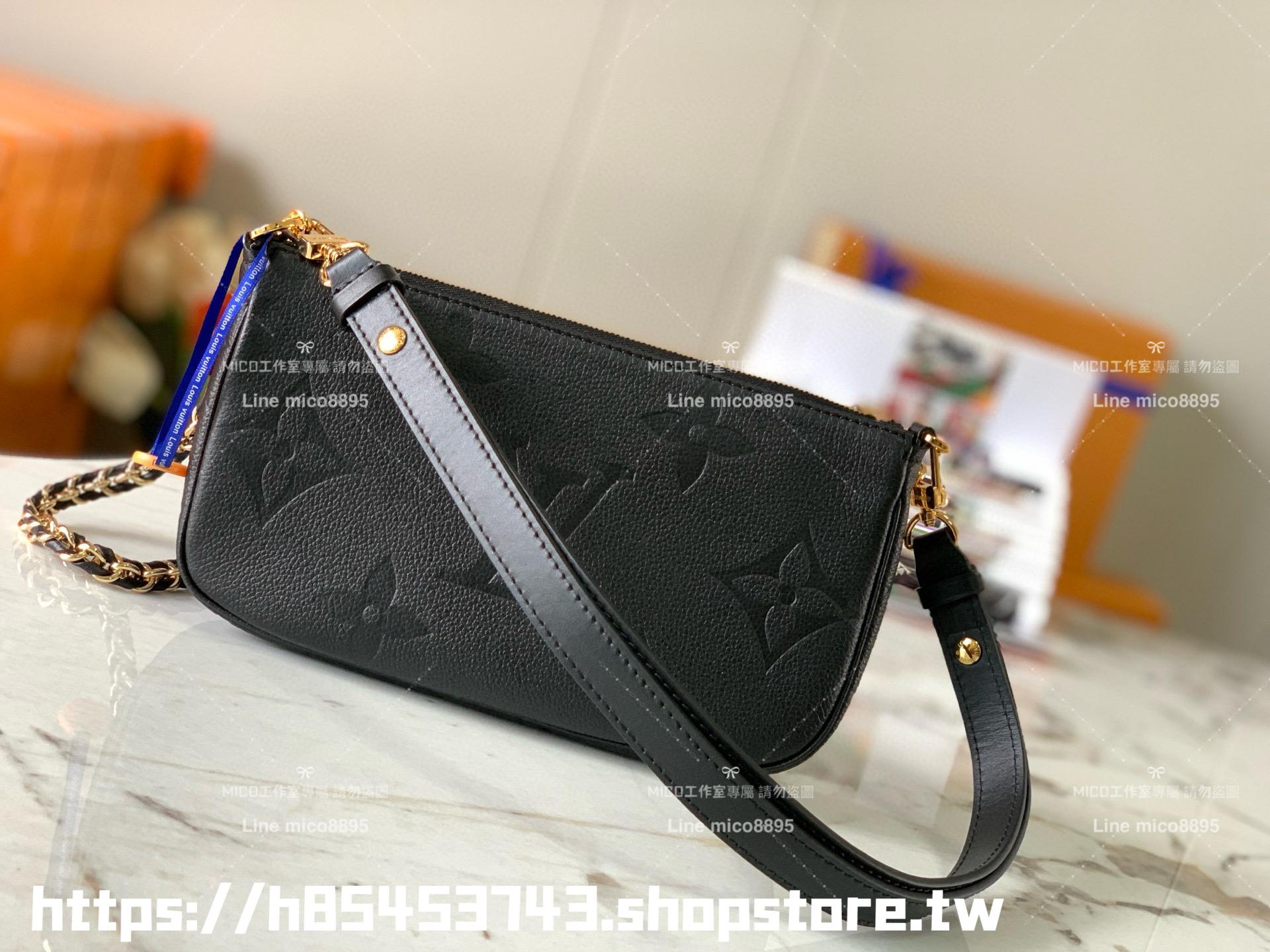 LV M80399 黑色壓紋皮革 Multi MULTI POCHETTE ACCESSOIRES 四合一麻將包 多種背法 24cm