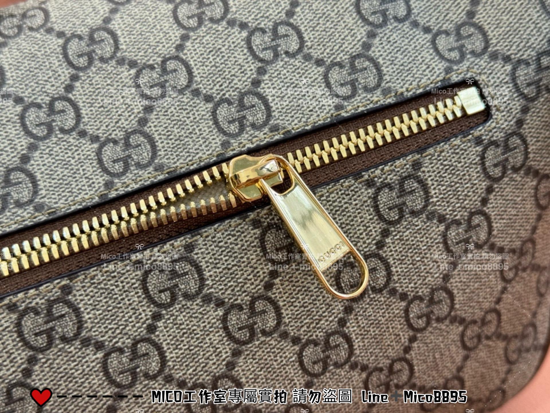 GUCCI 棕色小號 Ophidia系列老花腰包 Retro胸包 男包 女包 小號24cm