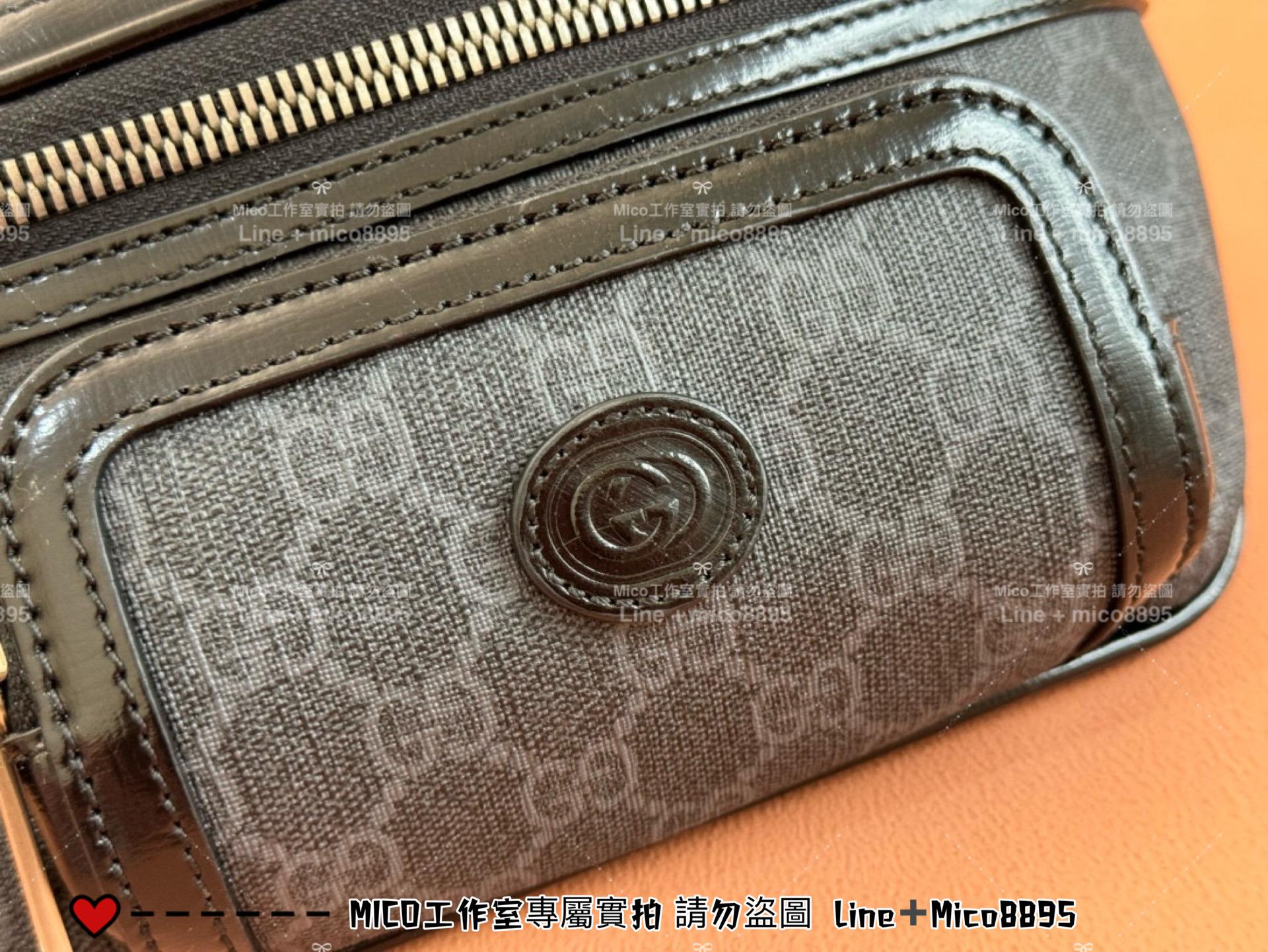 GUCCI 黑色小號 Ophidia系列老花腰包 Retro胸包 男包 女包 小號24cm