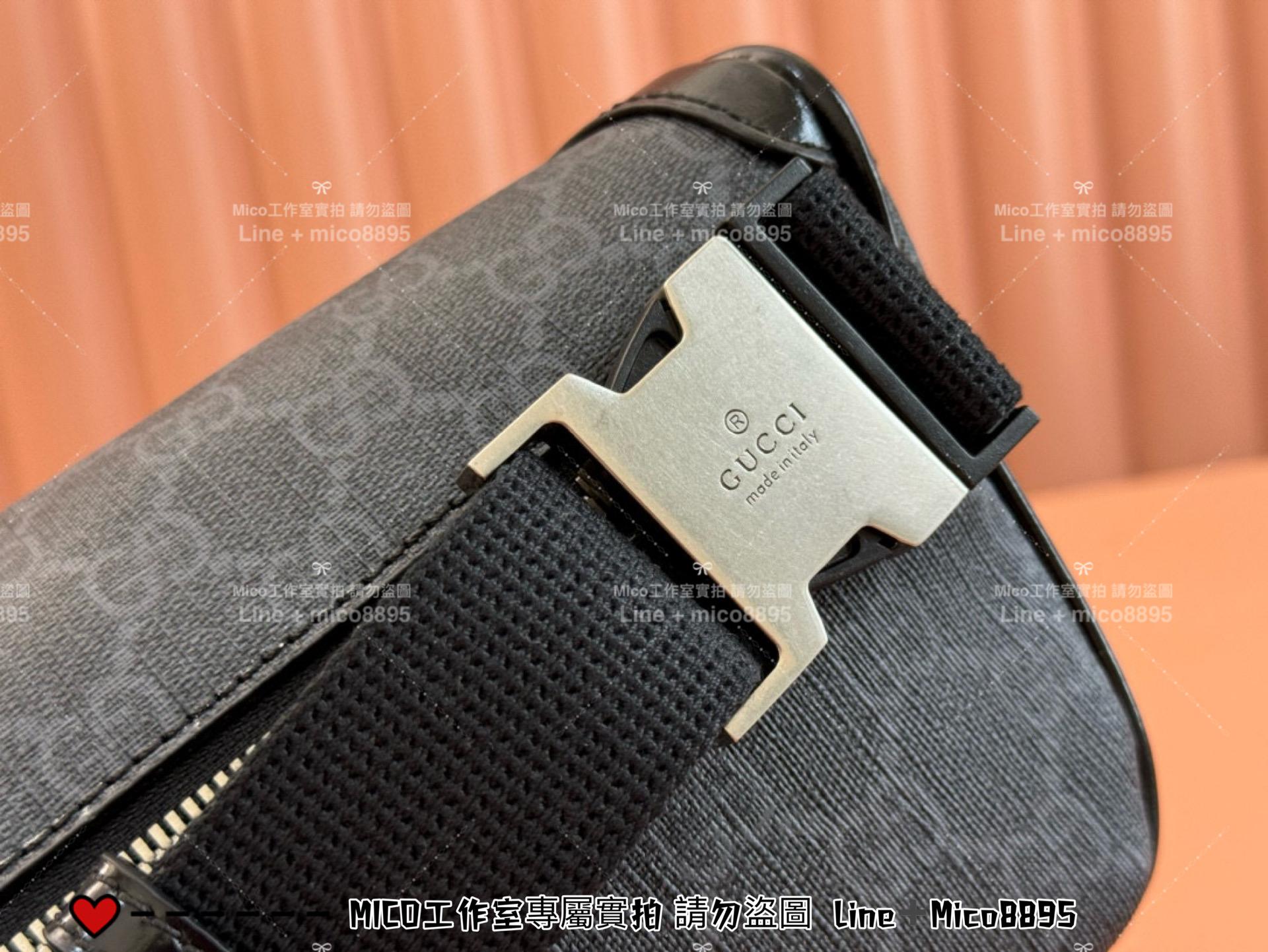 GUCCI 黑色小號 Ophidia系列老花腰包 Retro胸包 男包 女包 小號24cm